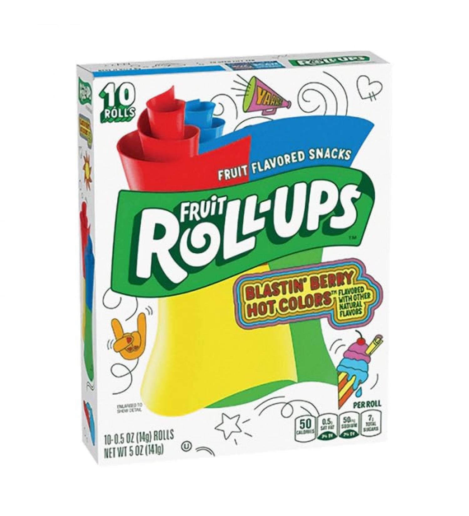 Fruit Roll-Ups Blastin Berry 141g 10 rolls Pack