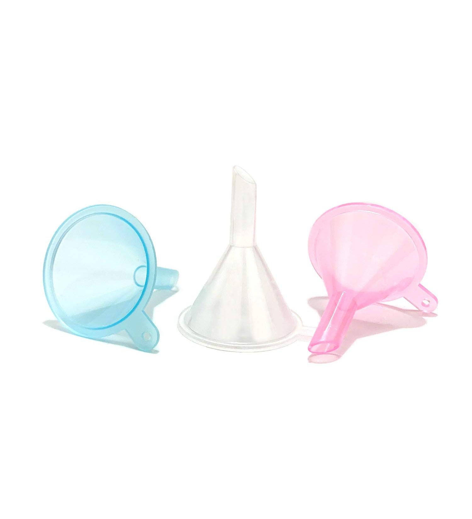 Refillable Cosmetic Containers Funnels - Ideal for Filling Bottles of Lotion, Water, Essential Oils, and More - Pink, Clear, Blue Multi-Colored Options - Buy Online on SooperMarket.com
