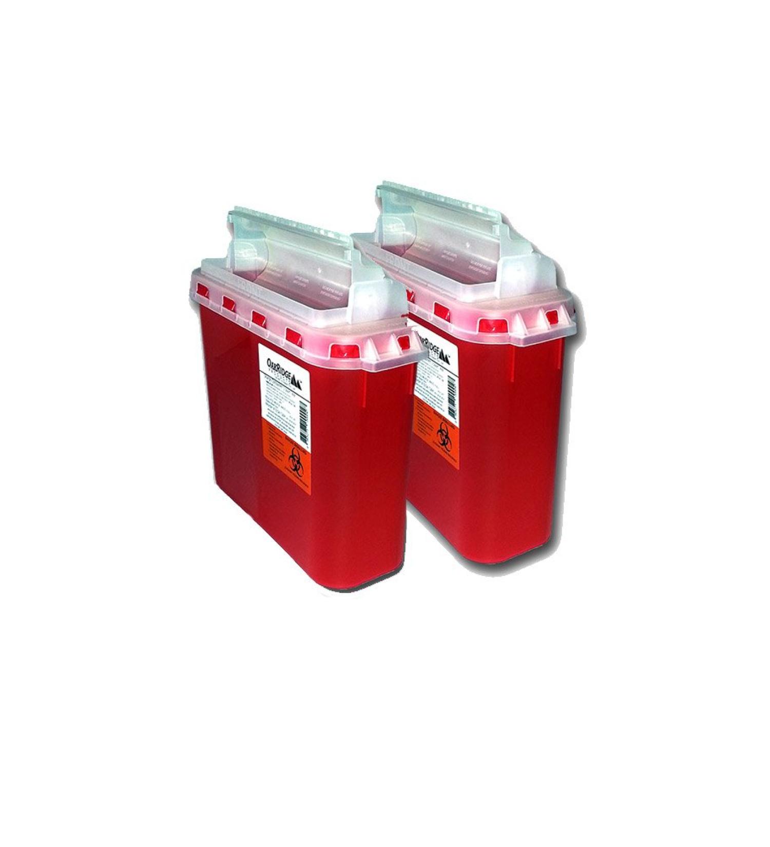2-Pack 5.4 Qt Style Sharps Disposal Container with Touch-Free Rotating Lid - Buy Online on SooperMarket.com