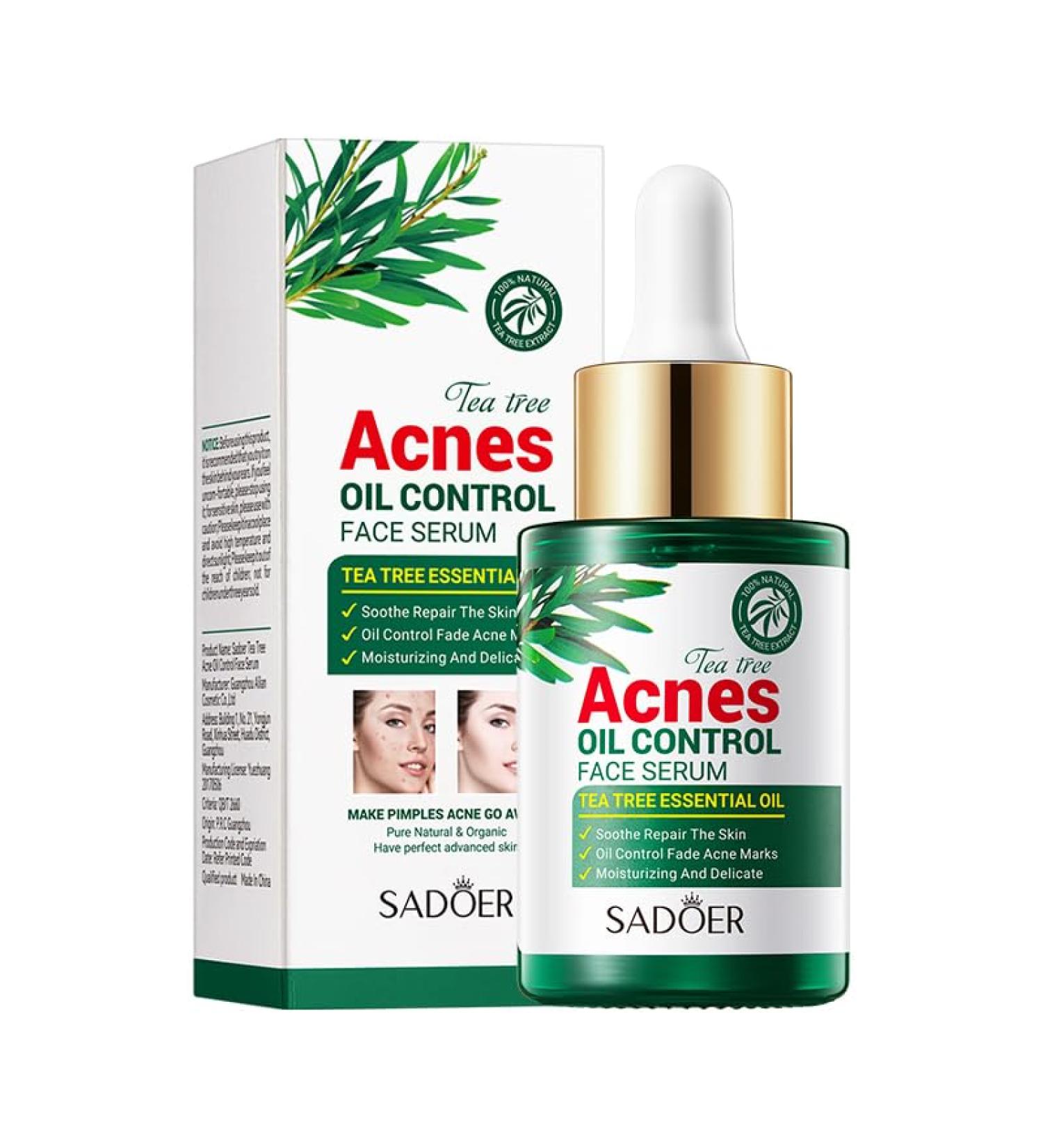 Tea Tree Oil for Face - Acne Serum & Blemish Spot Treatment - Unclogs Pores Soothes Breakouts - 1 fl oz for Smooth Glowing Skin - Buy Online on SooperMarket.com