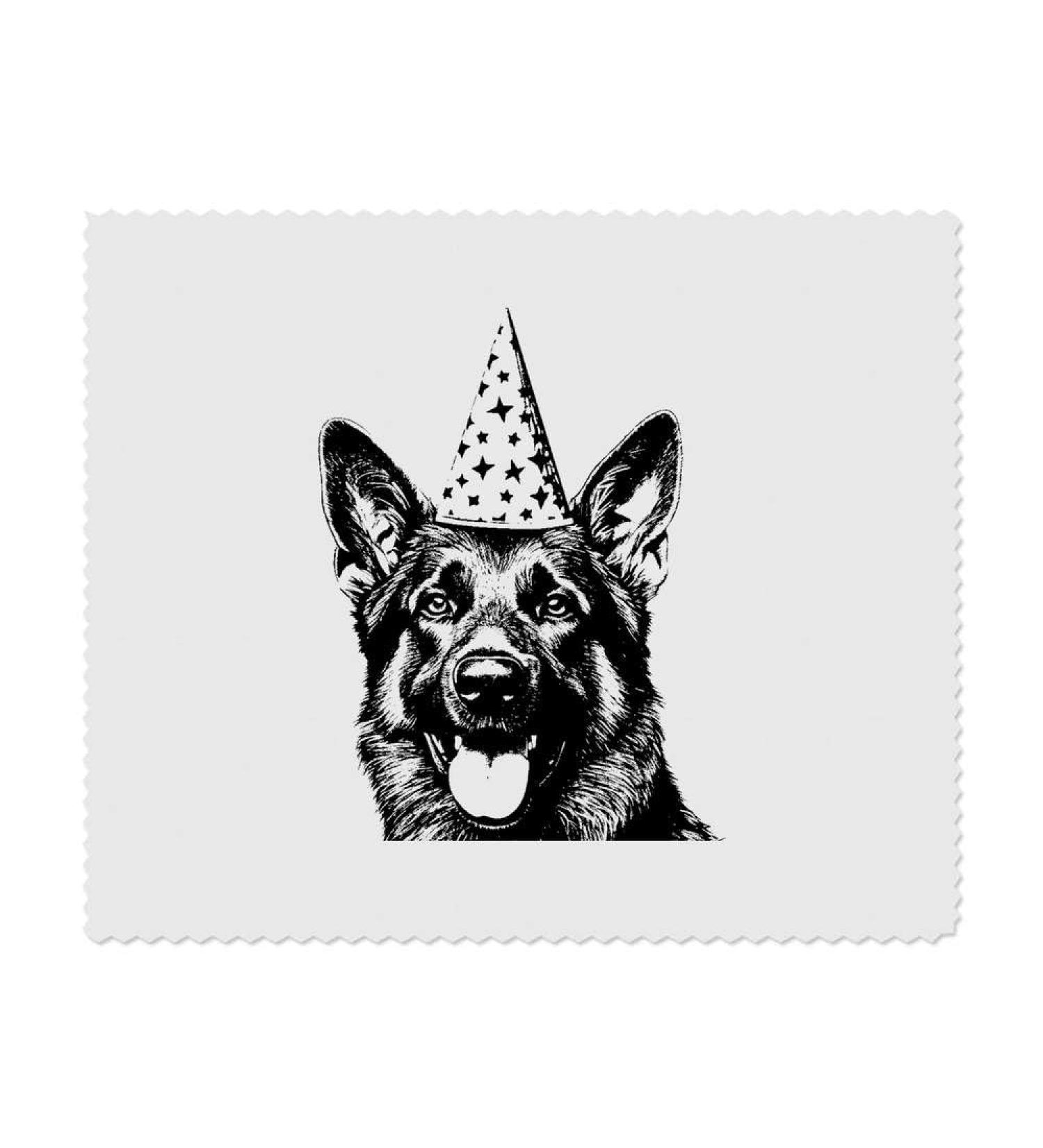 2 x German Shepherd Party Hat Glasses Cleaning Cloths | Perfect Gift for Dog Lovers - Buy Online on SooperMarket.com