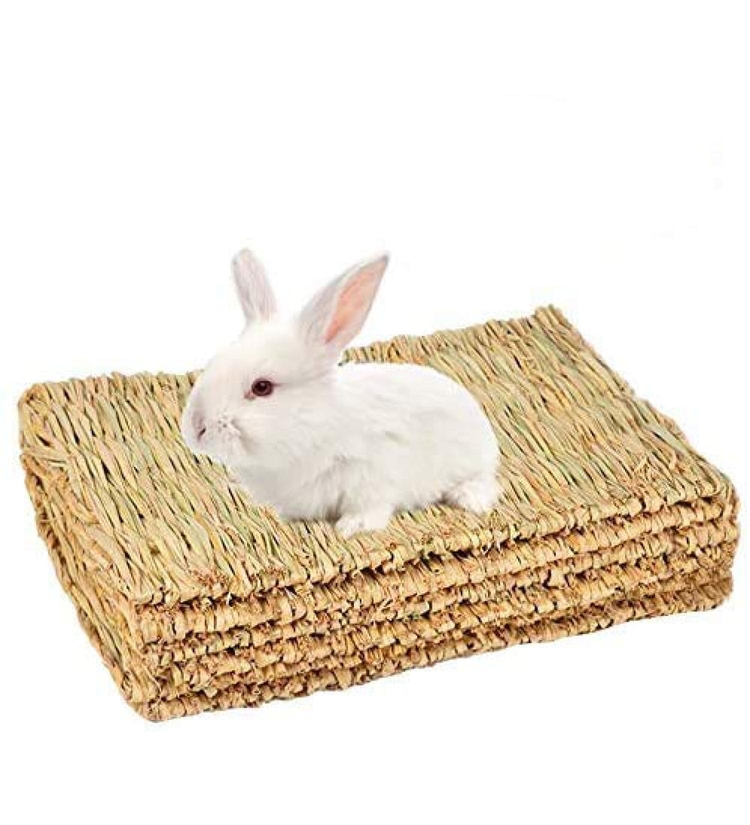 3 Pack Rabbit Bunny Mat - Natural Straw Woven Grass Chew Toy Bed for Small Animals - Buy Online on SooperMarket.com