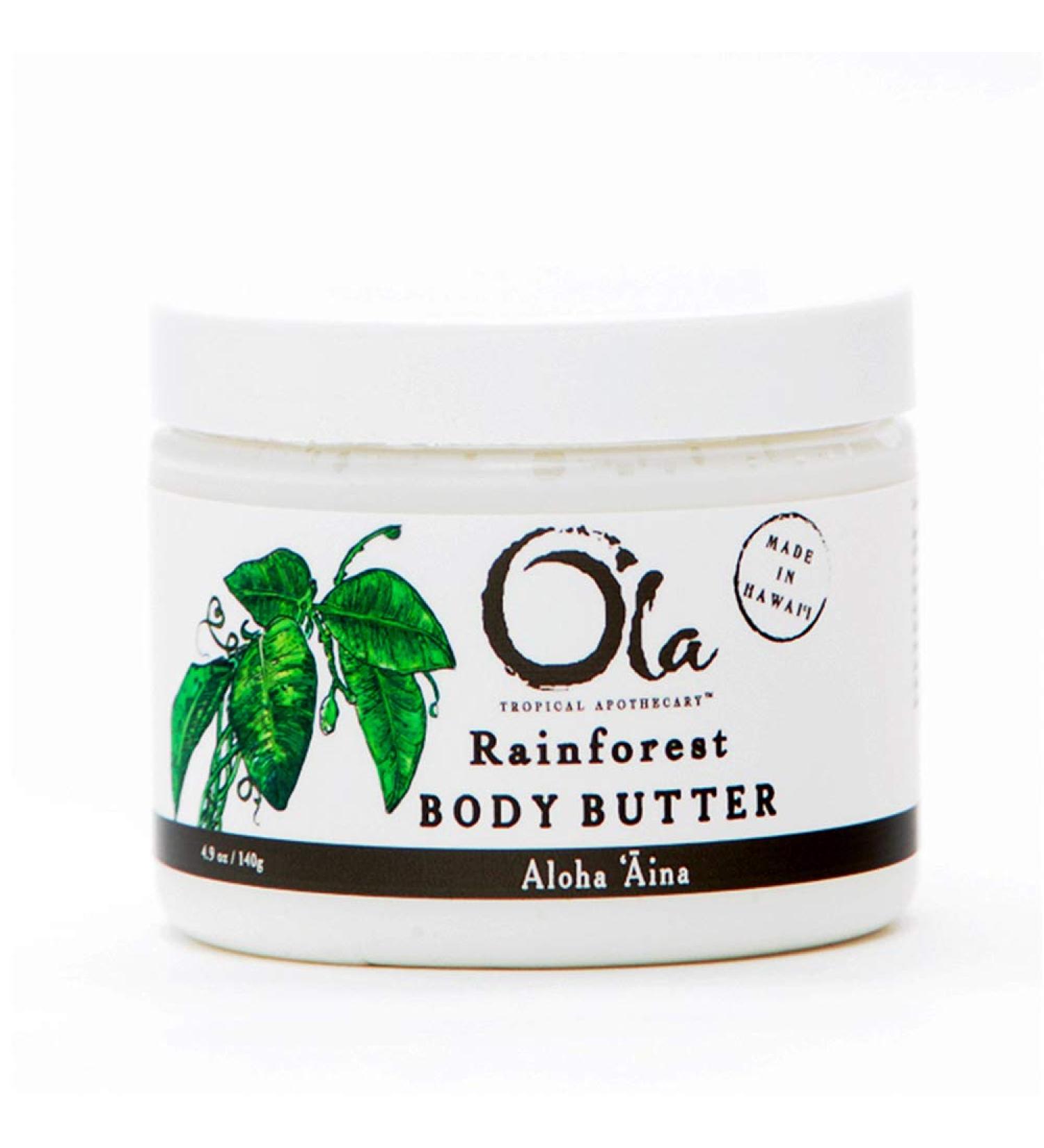 Ola Rainforest Body Butter | Pure Tropical Oils & Plant Extracts - 5.6oz | Hydrating & Nourishing for All Skin Types - Buy Online on SooperMarket.com