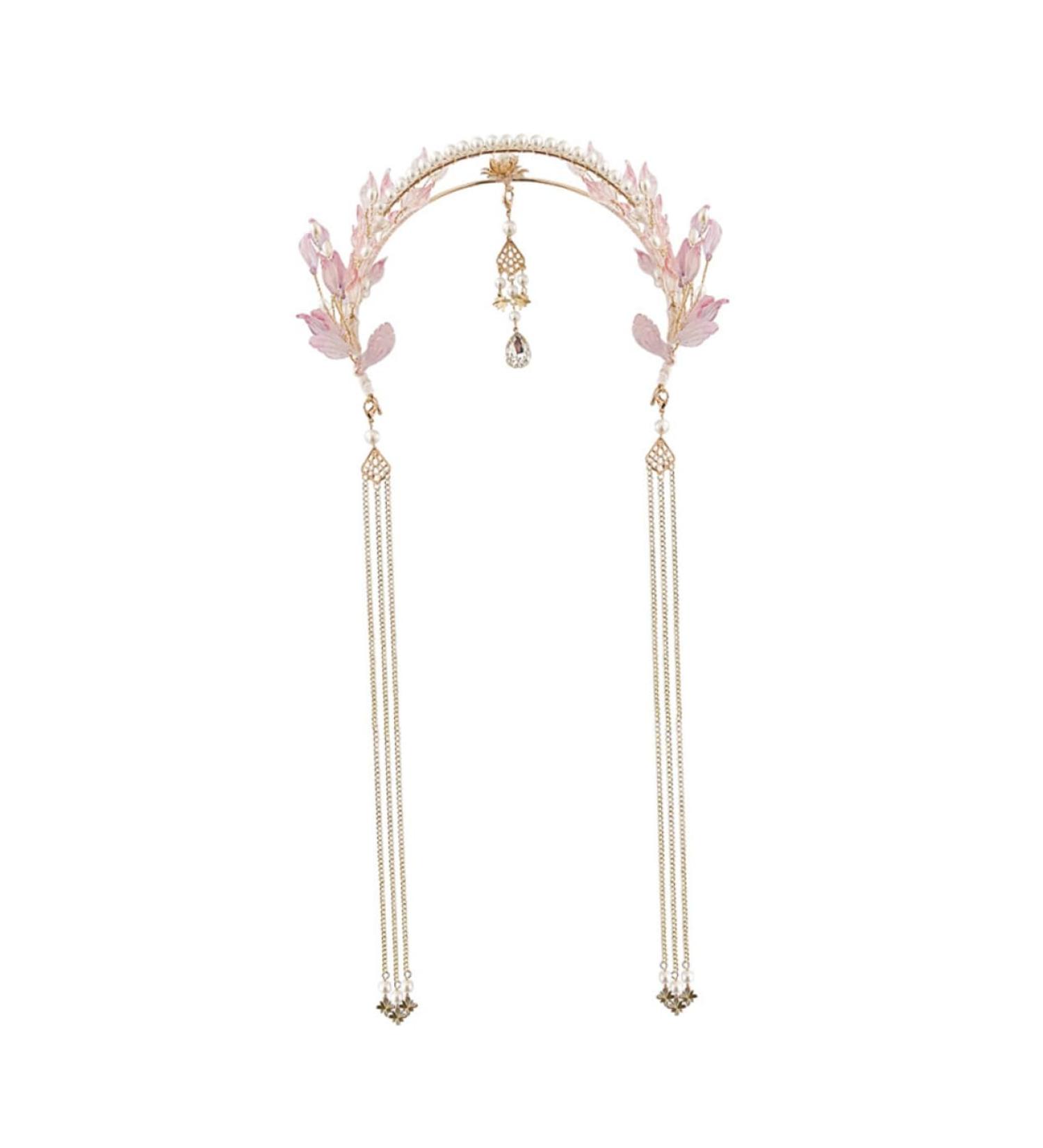 FOYTOKI 1pc Ancient Style Hair Crown Headdress Long Tassel Hair Accessory Vintage Hanfu Hair Accessory Chinese Traditional Hair Accessory Long Tassel Headdress Chinese Style Headband - Buy Online on SooperMarket.com