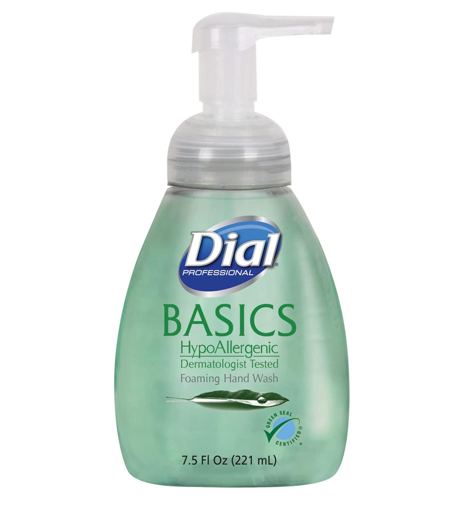 Dial 1325977 Basics Hypoallergenic Foaming Hand Lotion Soap Manual Pump 7.5oz Bottle (Pack of 8) Original Version