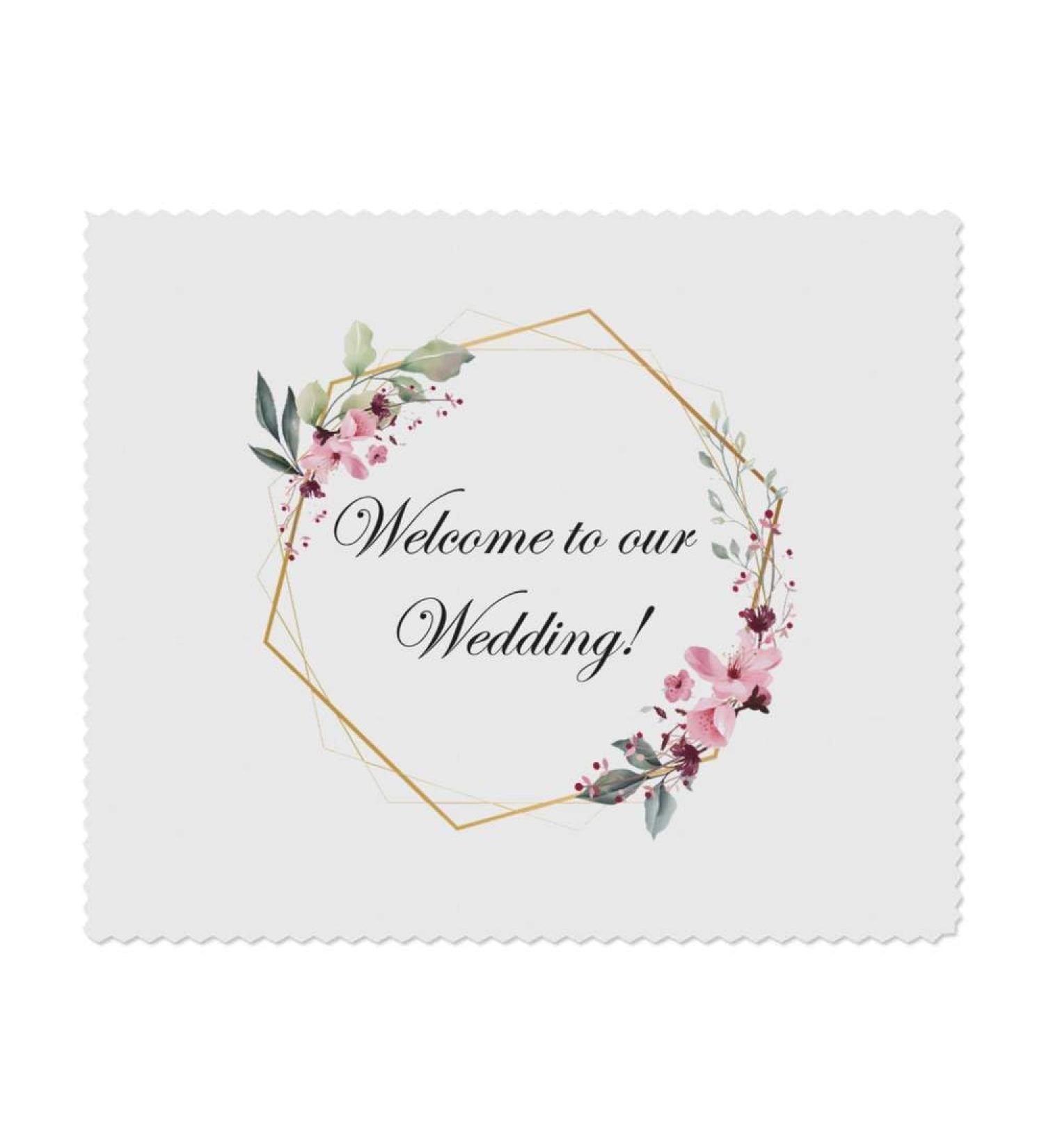 Buy 2 x Microfiber Cleaning Cloths 'Welcome to Our Wedding' - Perfect Wedding Gifts | International Shipping - Buy Online on SooperMarket.com