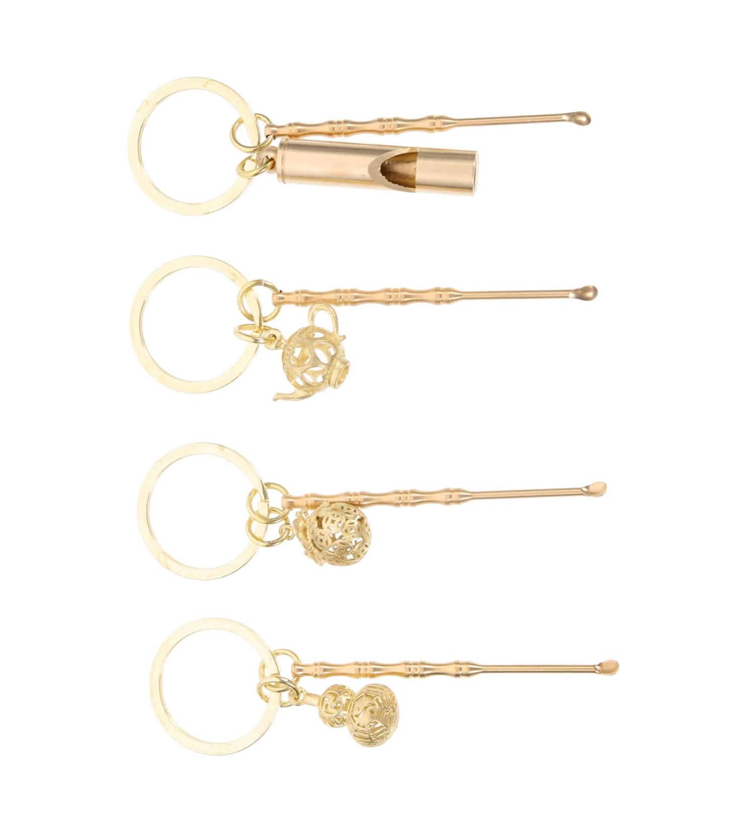 Vintage Brass Ear Spoons Set | Earwax Removal Tools | Healeved 4Pcs | Keychain Gift for Men Women - Buy Online on SooperMarket.com