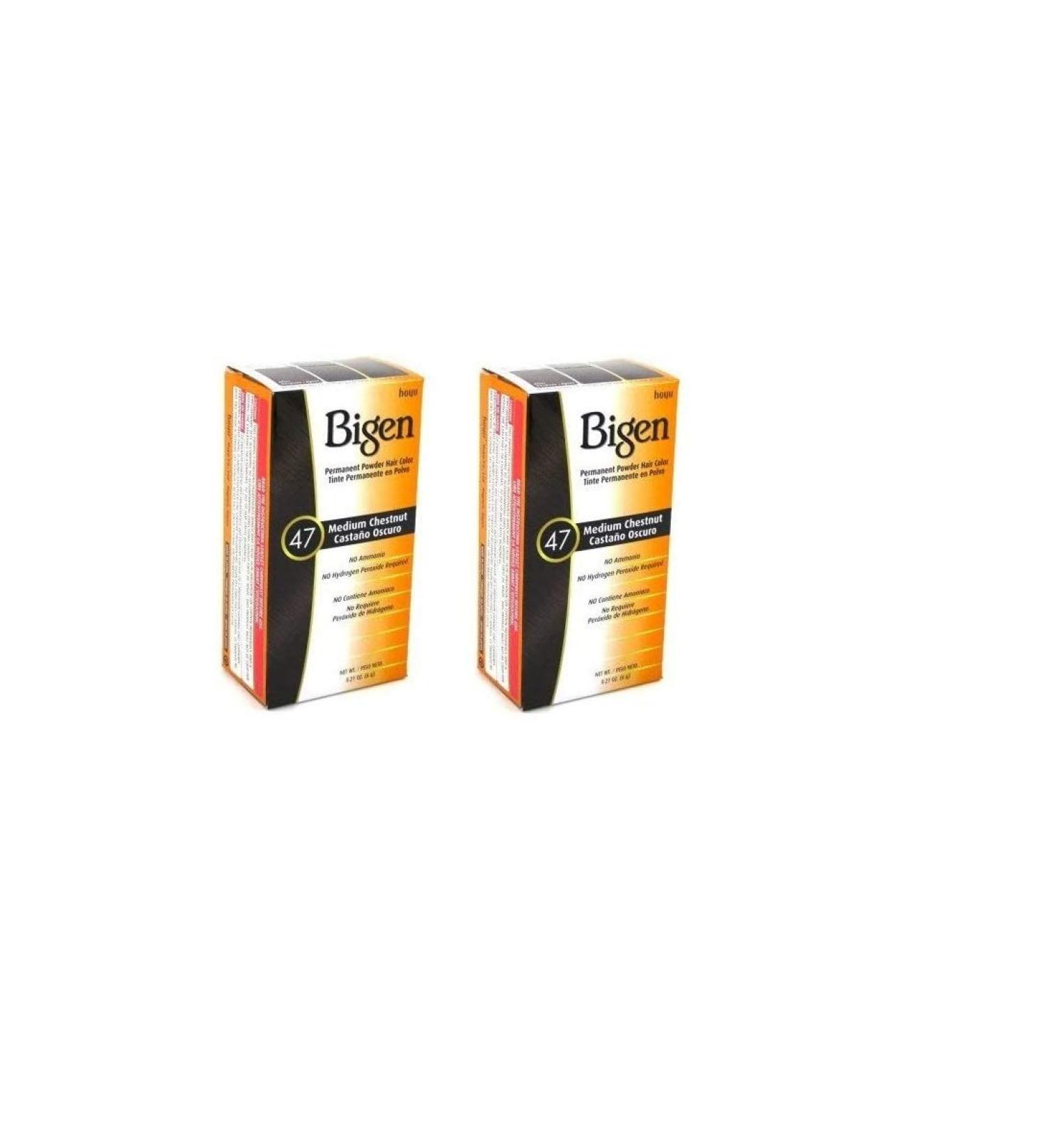 Bigen Powder Hair Color 47 Medium Chestnut 0.21oz (2 Pack) Medium Chestnut 0.21 Ounce (Pack of 2)
