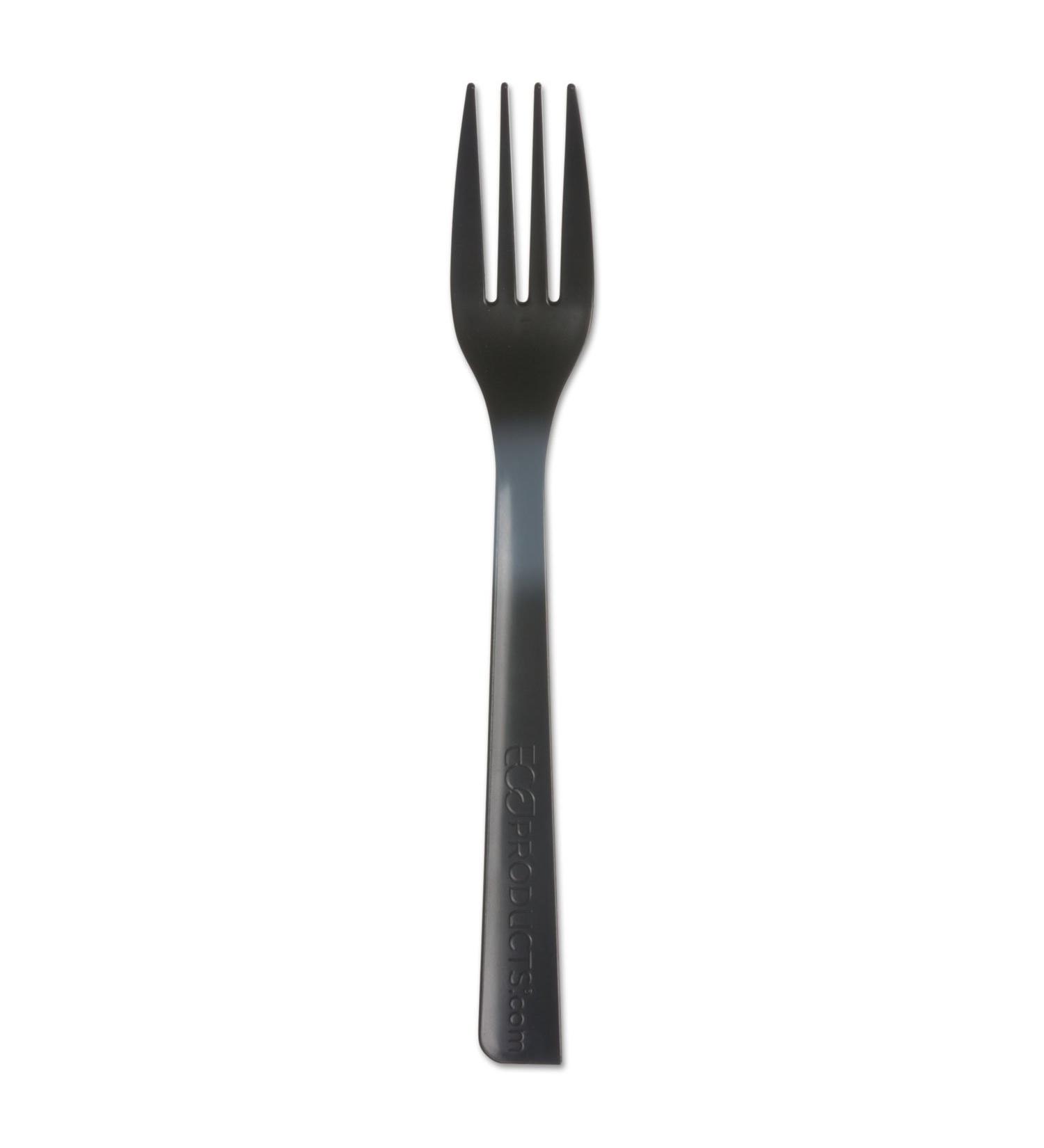 100% Recycled Content Cutlery Fork 6'' Black 1000/Carton Sold as 1 Carton