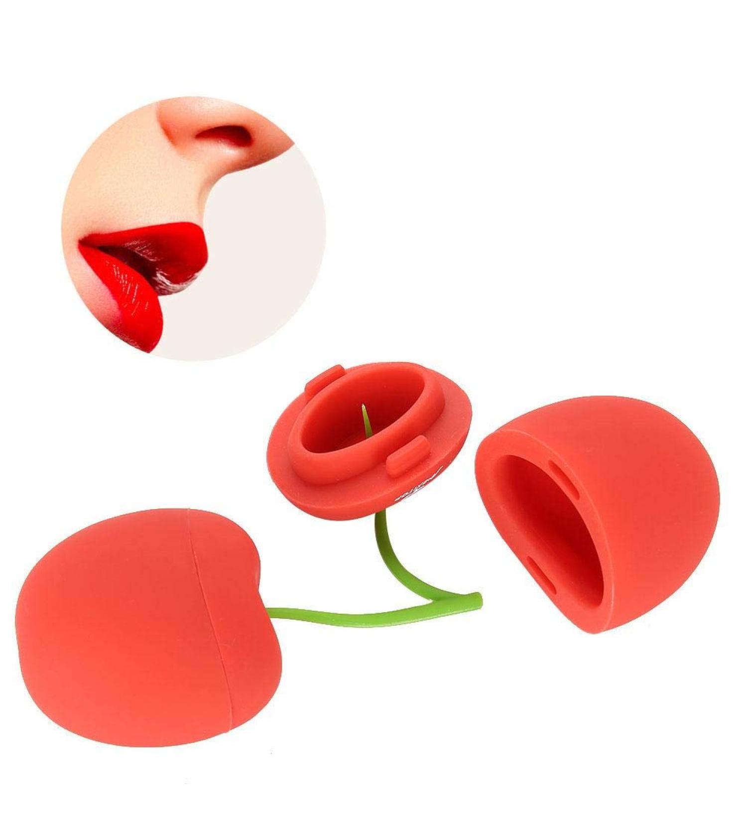 Portable Cherry-Shaped Lip Pump Device for Quick Lip Enhancement - Silicone Lip Plumping Enhancer and Beauty Tool - Buy Online on SooperMarket.com