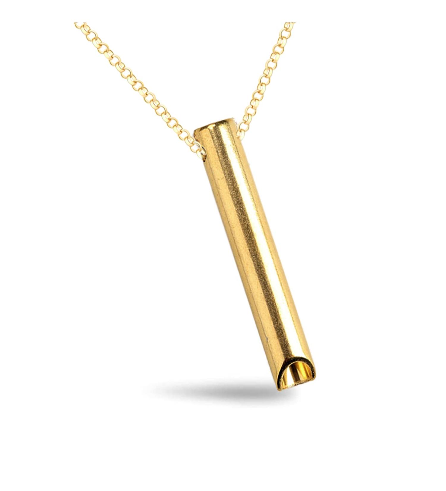 Anxiety Necklace Stress Relief Whistle Necklace with Chain Gold Meditation Breathing Necklace Exercise Device for for Women Men Mindful Breathing Relax Relief Stress Relief Calming Down - Buy Online on SooperMarket.com