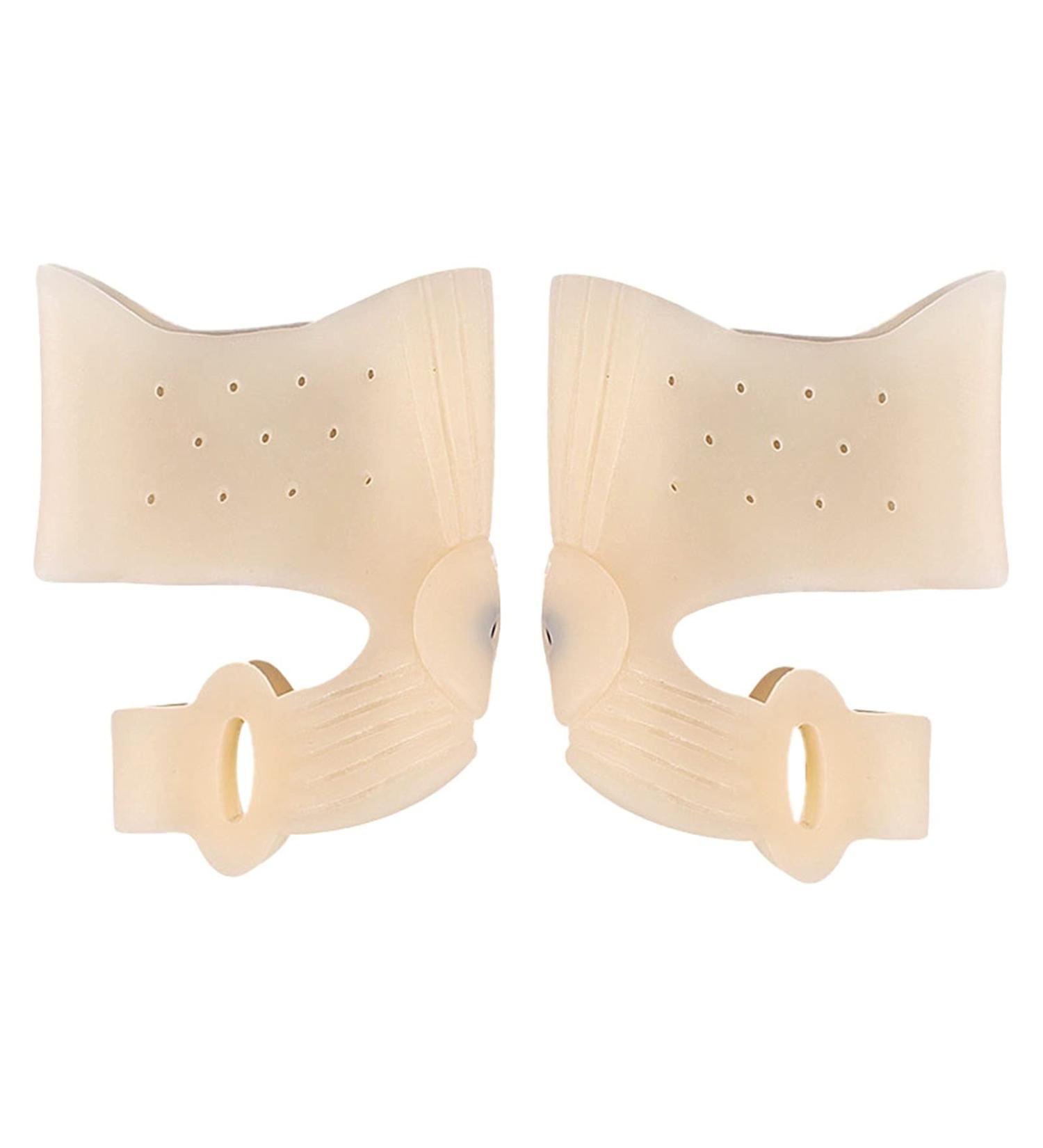 HEIMEABI Toe Separator Straightener Toe Soft Corrector Pair Protector 1 Bunion Silicone Foot Care Pretty Feet and Hands Rough Skin Remover (B One Size) B One Size