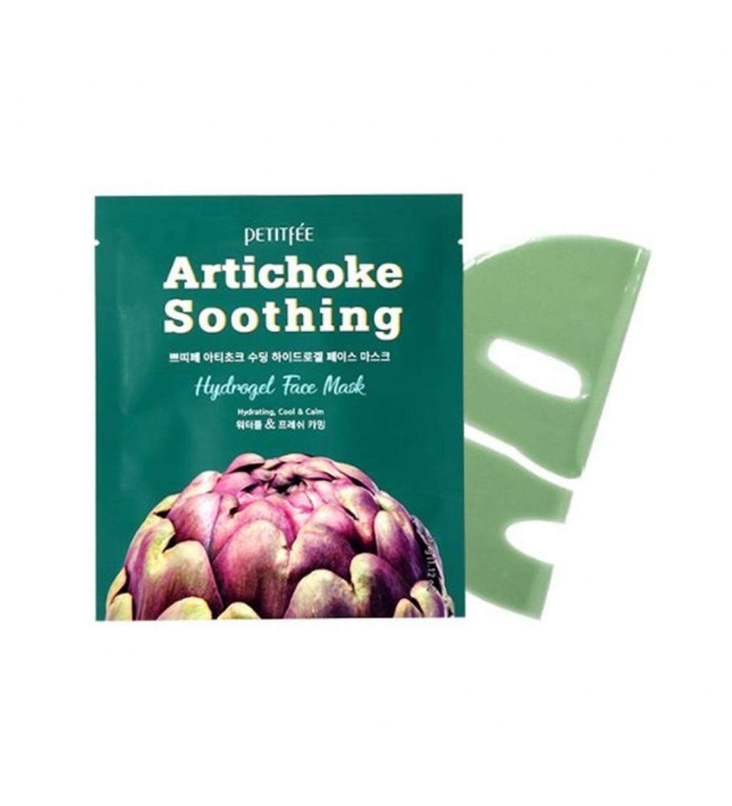 Petitfee Artichoke Soothing Hydrogel Face Mask - 5 Sheets, 1.12 oz Each | Hydrate & Soothe Skin - Buy Online on SooperMarket.com