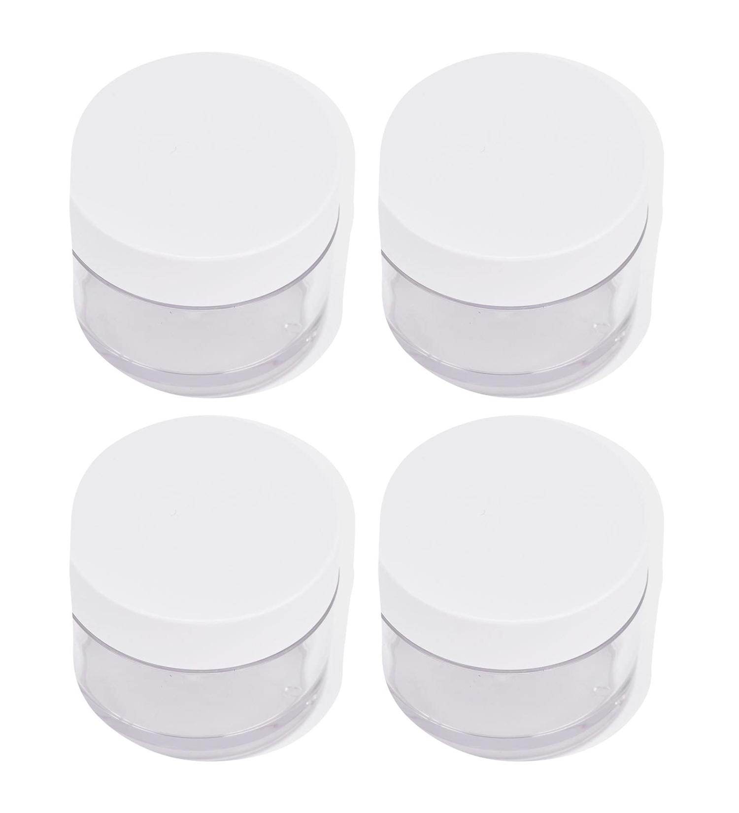 Yosoo 50g Round Clear Cream Jars 4Pcs - Reusable Containers for Cosmetics, Samples, Herbs - Buy Online on SooperMarket.com