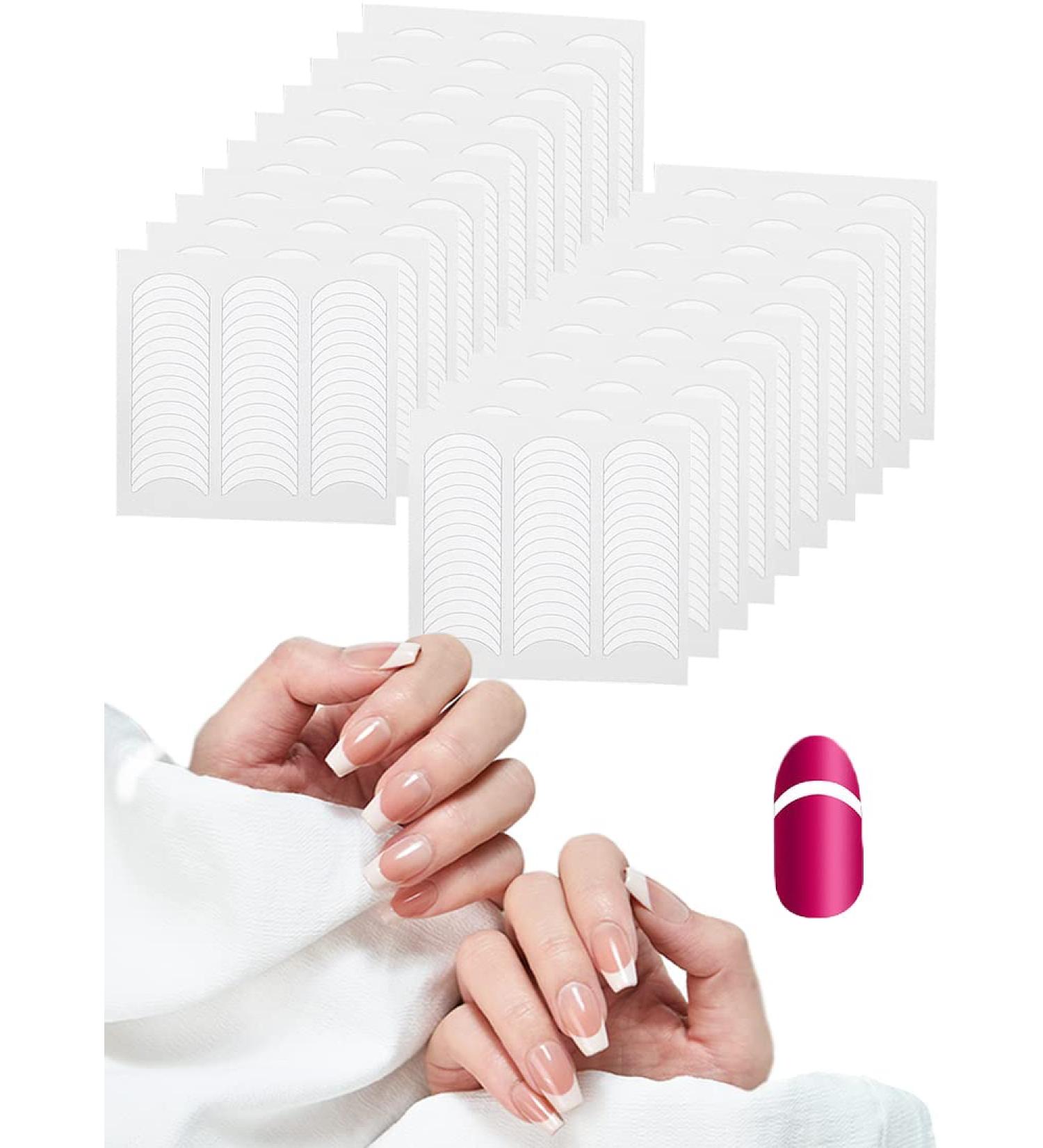 French Nail Stickers 960pcs | 20 Sheets Self-Adhesive French Manicure Tip Stickers - DIY Nail Art Accessory - Buy Online on SooperMarket.com