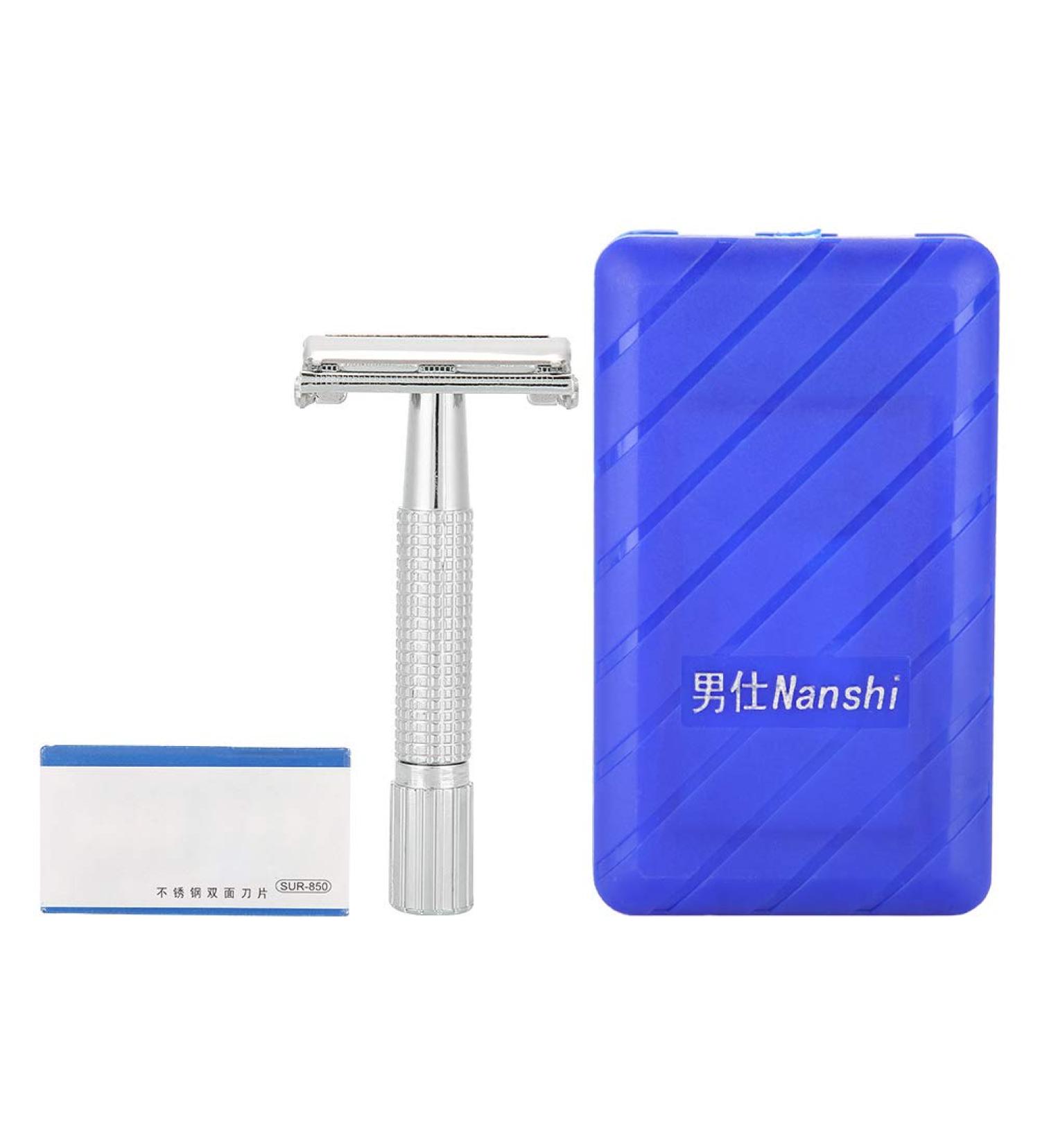 Men's Safety Razor with Case | Zinc Alloy Double Edge Shaver for Beard & Body Hair | Premium Grooming Tool - Buy Online on SooperMarket.com