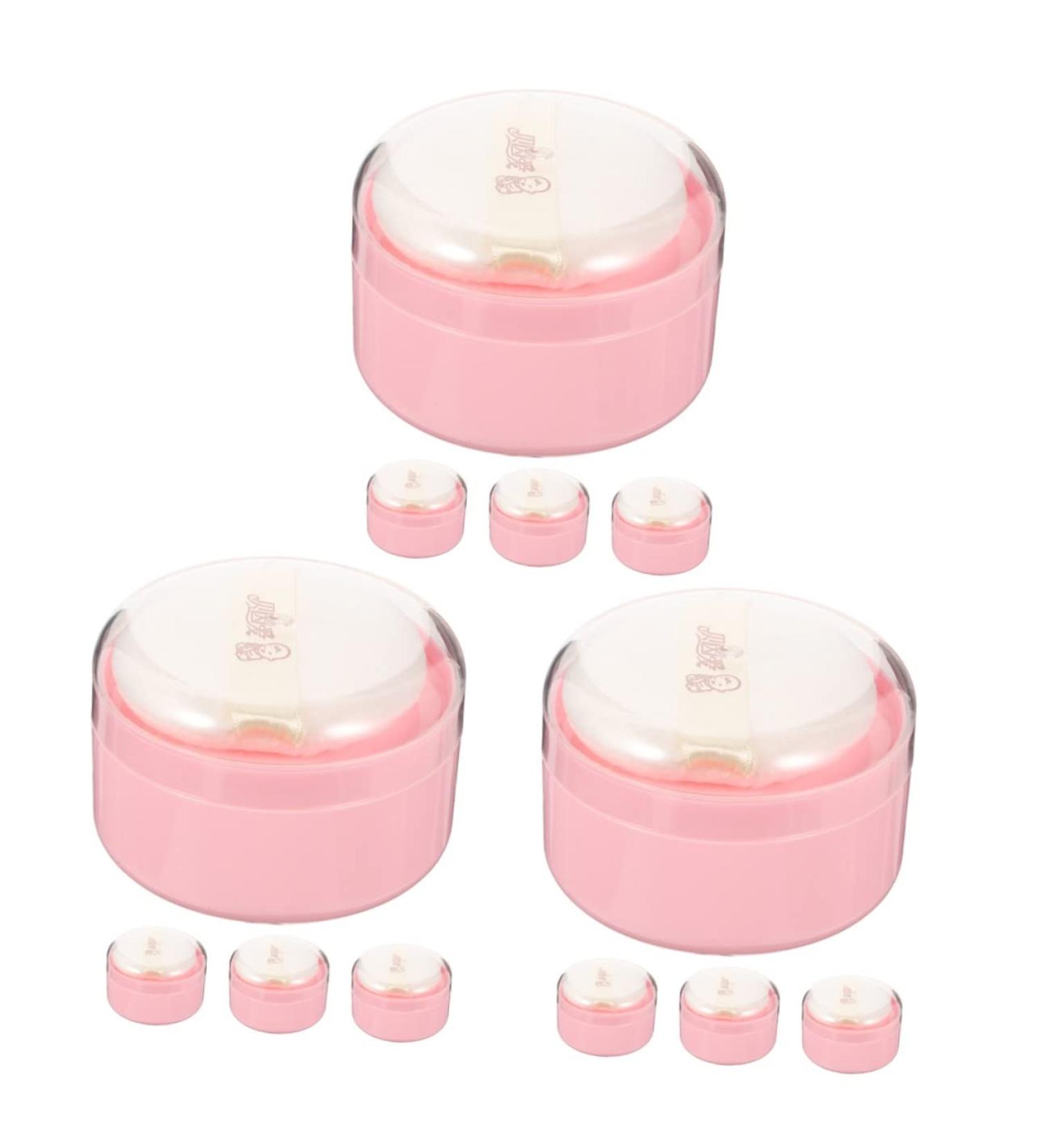 Kisangel Baby Powder 12 Pcs Body Powder Puff Box - Pink Compact Child Synthetic Sponge - Travel-Sized Baby Powder - Buy Online on SooperMarket.com