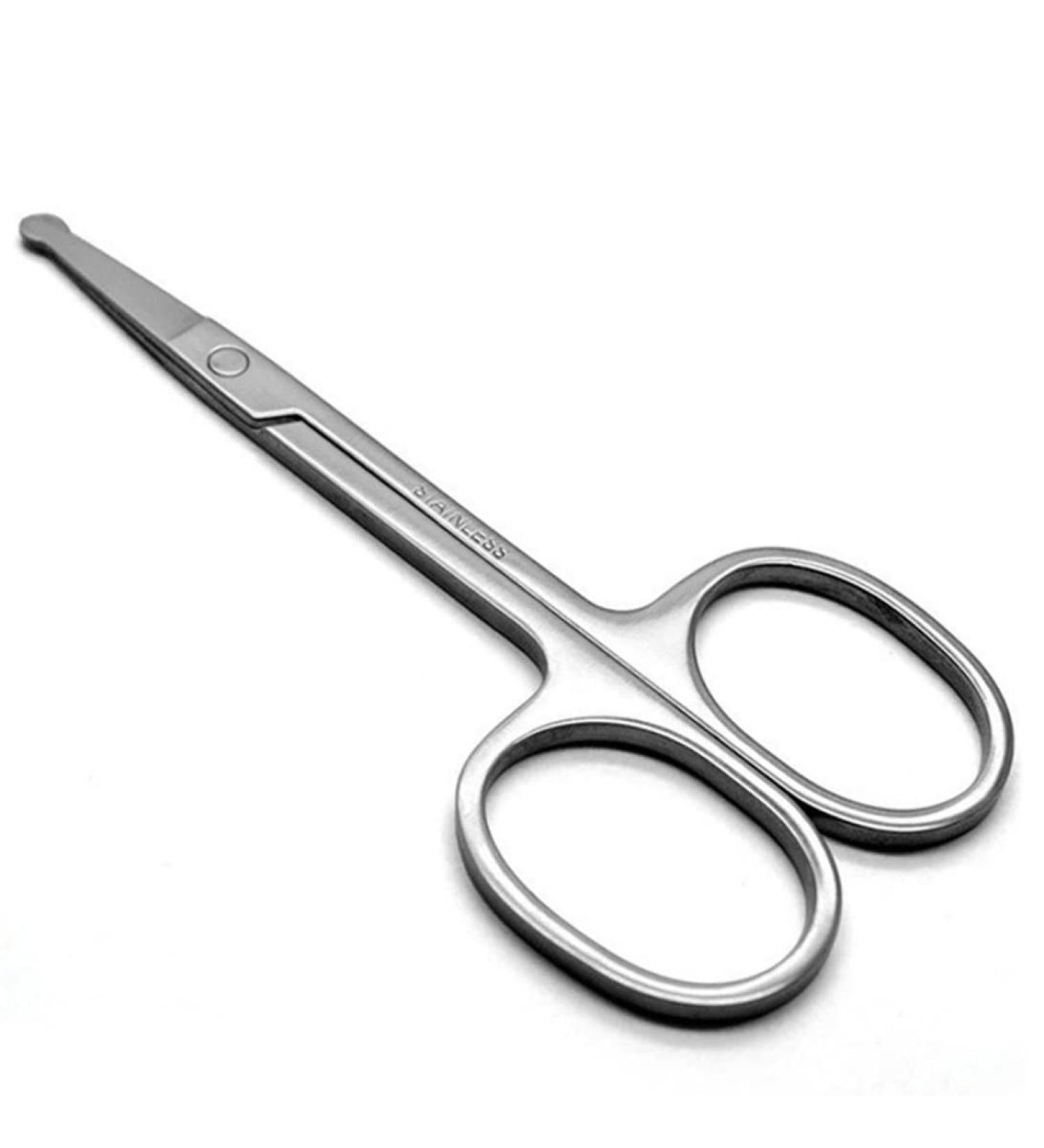 Professional Stainless Steel Hair Trimming Scissors - Safe Eyebrow Eyelash Nose Ear & Mustache Grooming Tools for Precision Trimming - Buy Online on SooperMarket.com