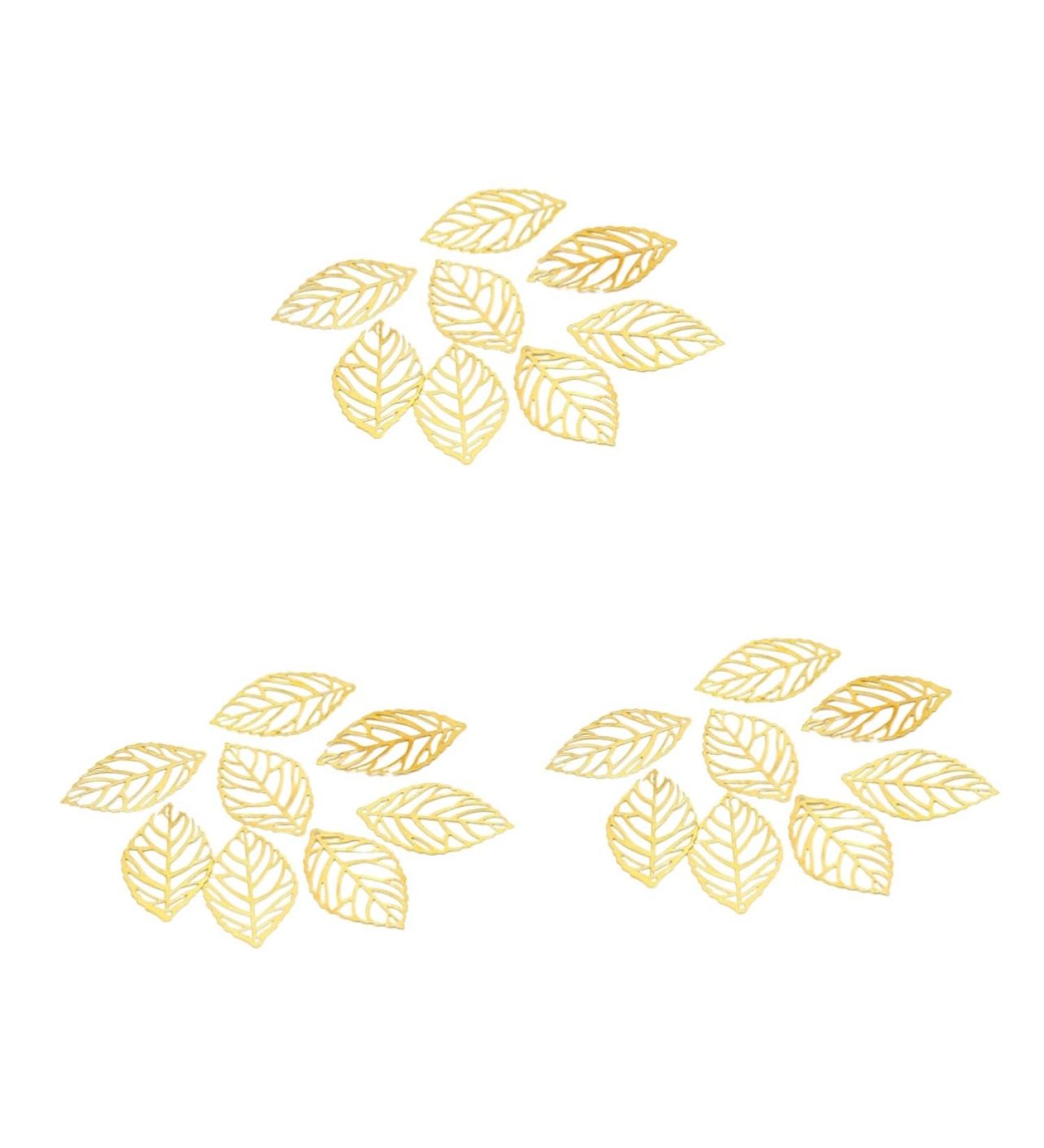 200 pcs Leaves India Hanging Leaf Headwear Tree Flatback Making Bracelet Craft for DIY Bride Silver 2*3.4cmx3pcs Goldenx3pcs - Buy Online on SooperMarket.com