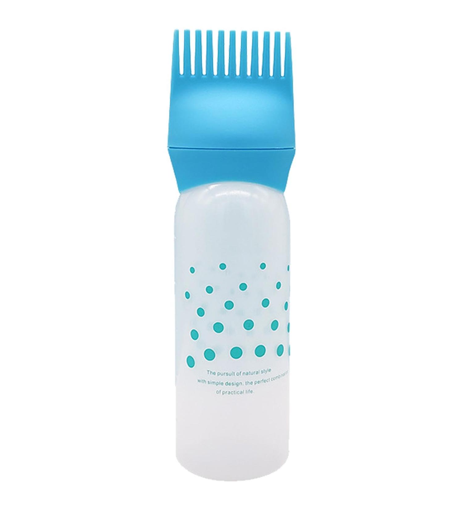 Opilroyn Oil Scalp Applicator - Bottle Applicator Brush with Graduated Scale - Hair Oiling Applicator Bottle for Hair Dye Oil Comb Precise for Scalp and Hair Care Blue - Buy Online on SooperMarket.com