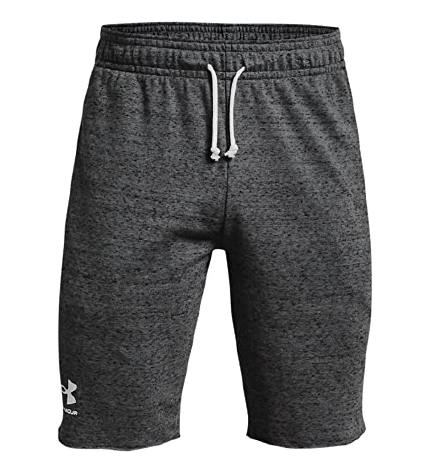 Under Armour Men's Rival Terry Shorts - Pitch Gray/Onyx White - Size Large - Buy Online on SooperMarket.com