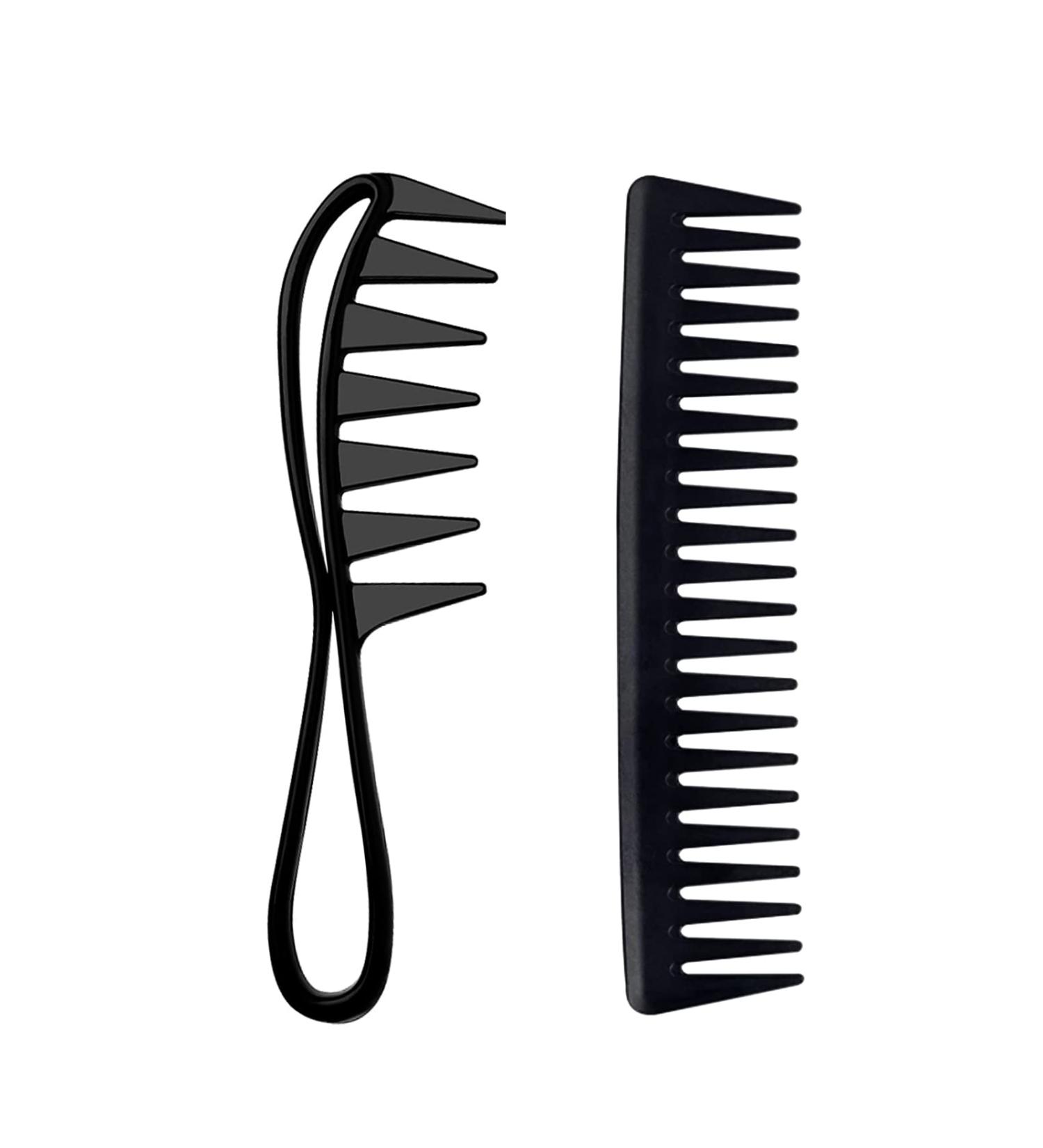 Yoezuo Wide Tooth Comb 2 PCS Curling Comb Coarse Tooth Comb Hair Comb Set Heat Resistant Antistatic Coarse Hair Comb Styling Comb for Women Men Hair Styling Salon (Black) - Buy Online on SooperMarket.com