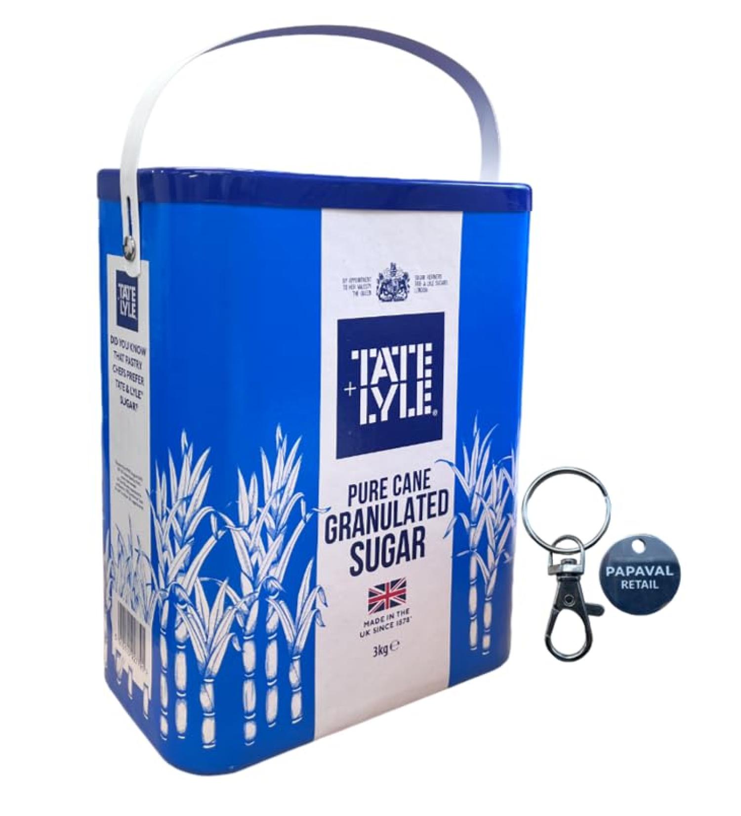 Pure cane Sugar Drum Pack of 3kg with Key Ring (Granulatede Sugar Drum)
