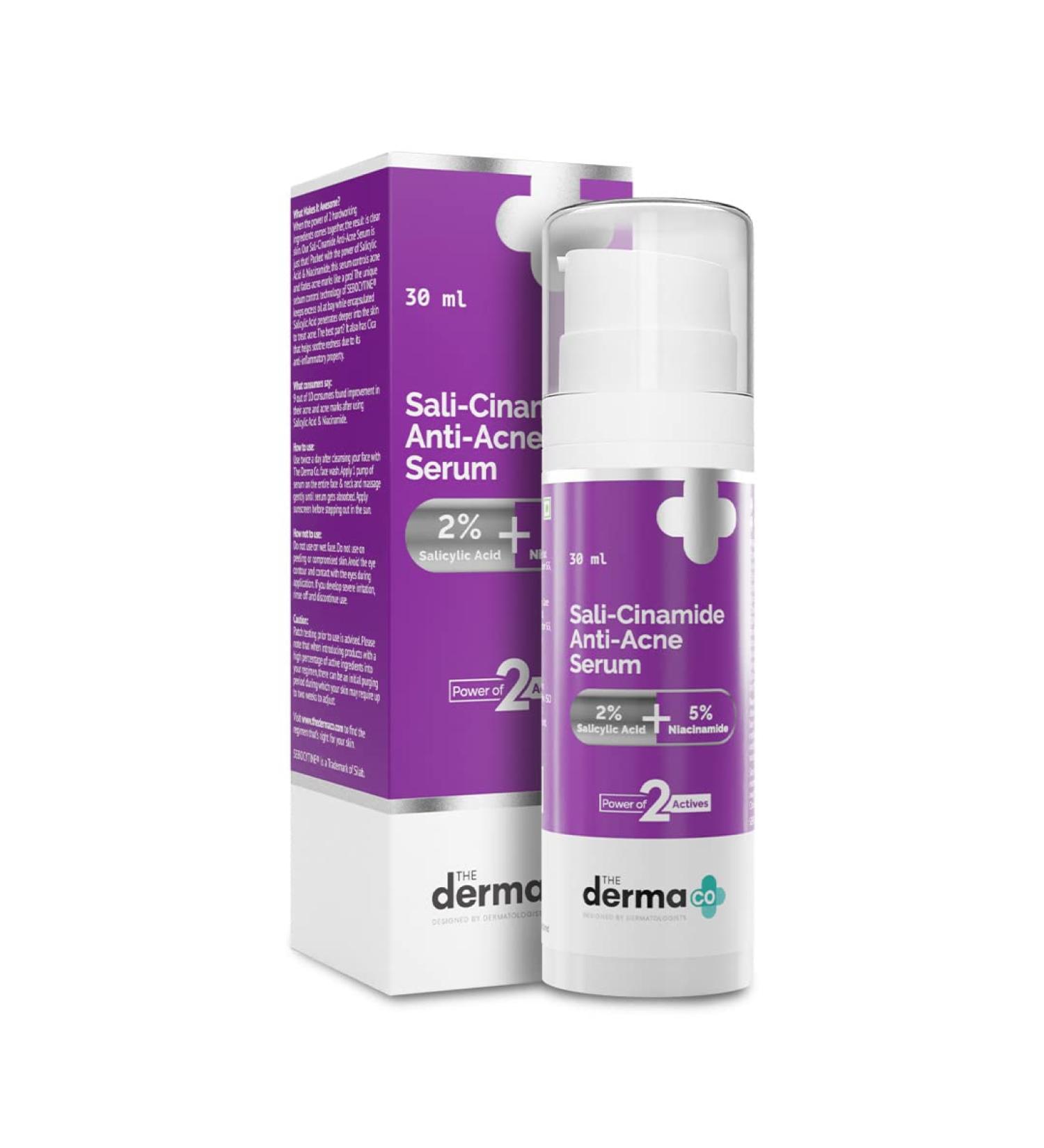 Sali-Cinamide Anti-Acne Serum | 2% Salicylic Acid & 5% Niacinamide | Reduce Acne & Marks | All Skin Types | 1.01 Fl Oz - Buy Online on SooperMarket.com