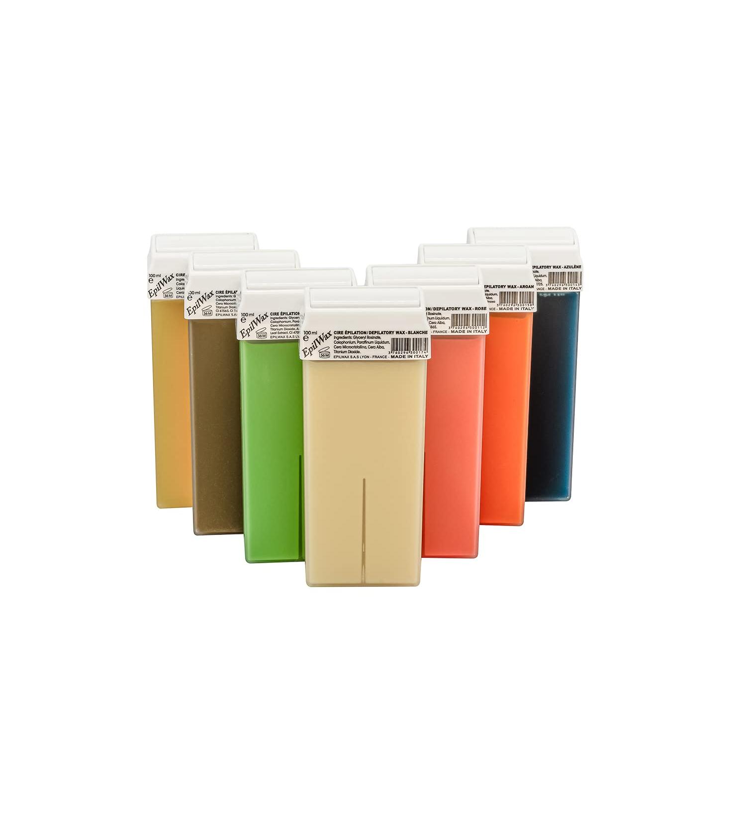 Buy Epilwax Roll-On Wax - 7 Refill Cartridges (Honey Argan Aloe Vera Rose Chocolate Aging Vanilla) for Easy Hair Removal - 100ml - International Shipping Available - Buy Online on SooperMarket.com