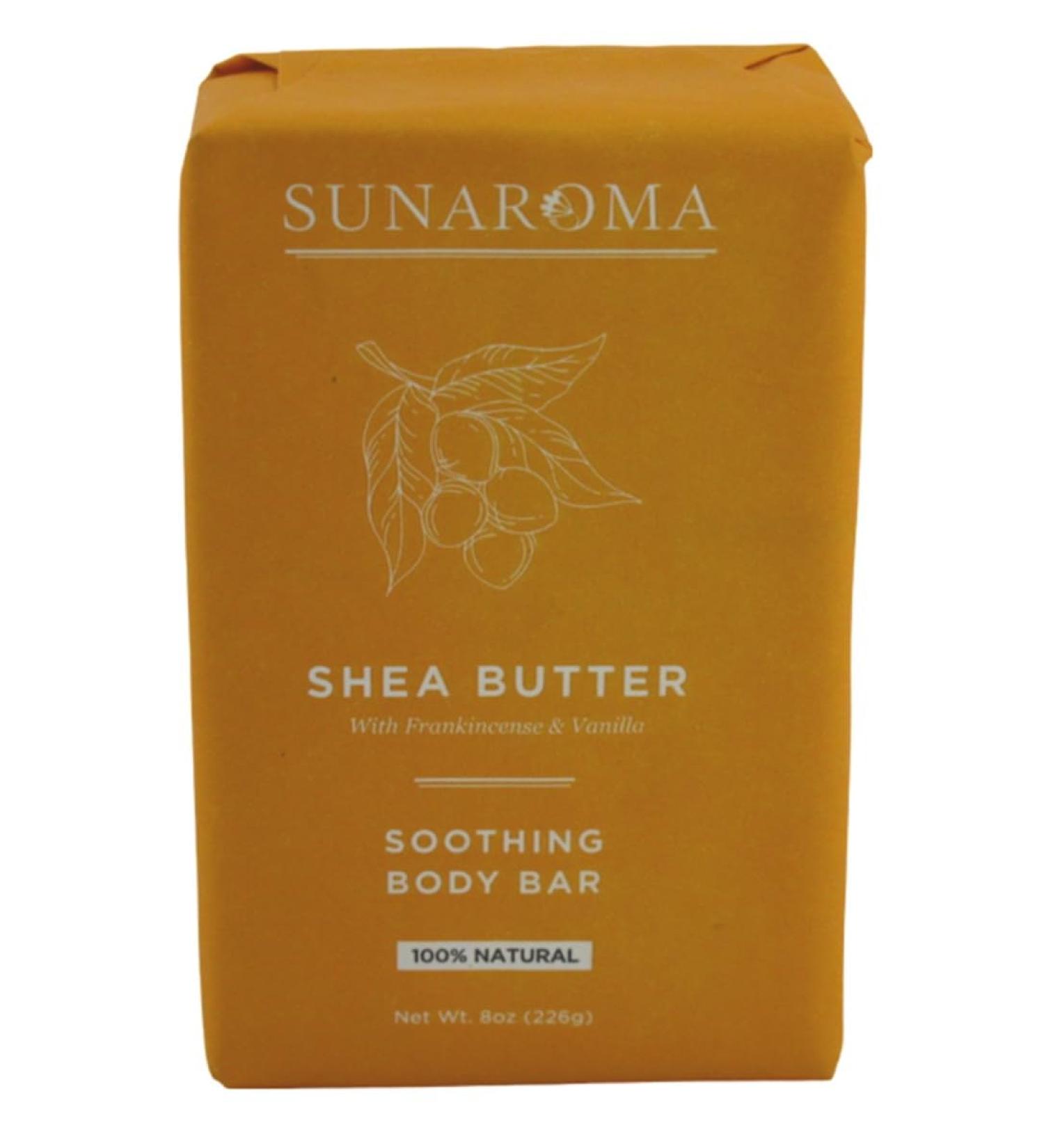 Sunaroma Shea Butter Soap Bar 8 Ounce - Pack of 2 | Best Natural Moisturizing Soap for Skin | International Shipping Available - Buy Online on SooperMarket.com