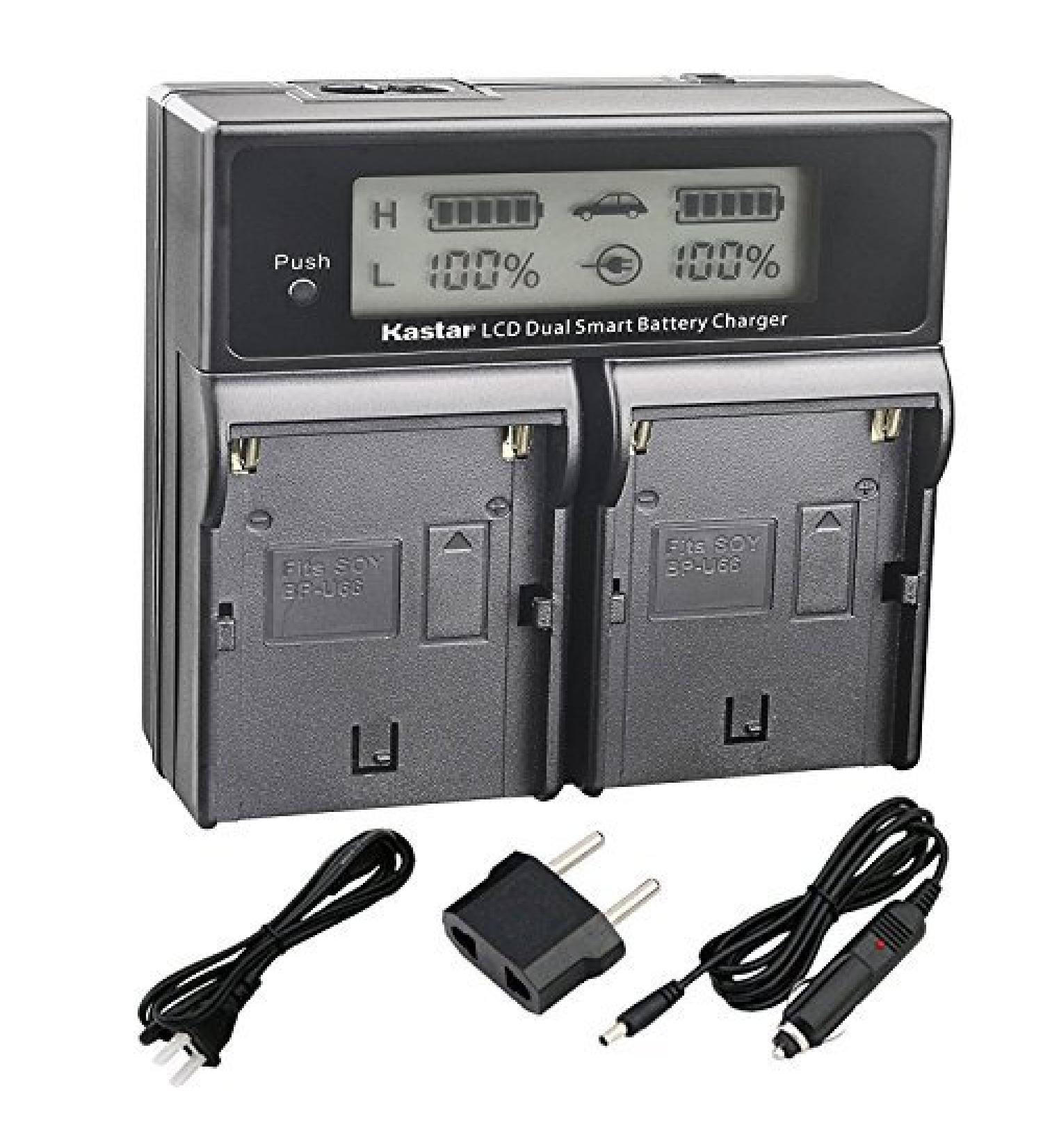 Kastar BPU60 Smart LCD Dual Fast Charger for Sony BP-U60 & PMW Series Cameras - Replacement Charger for PMW-100, PMW-200, PMW-EX3 & More - Buy Online on SooperMarket.com