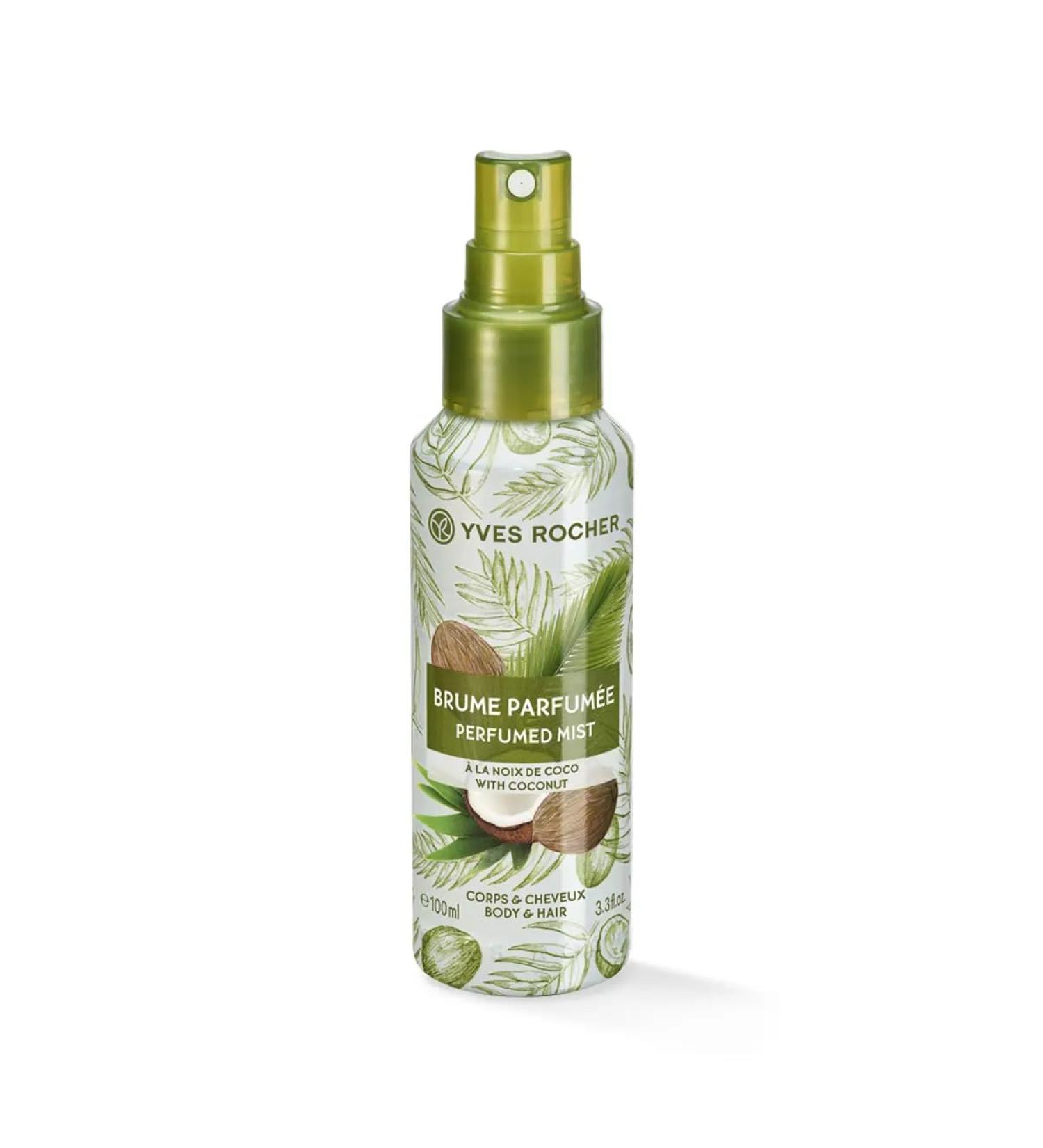 Yves Rocher Sensual Perfumed Body and Hair Mist Long Lasting - Coconut Scent 100 ml./3.3 fl.oz.