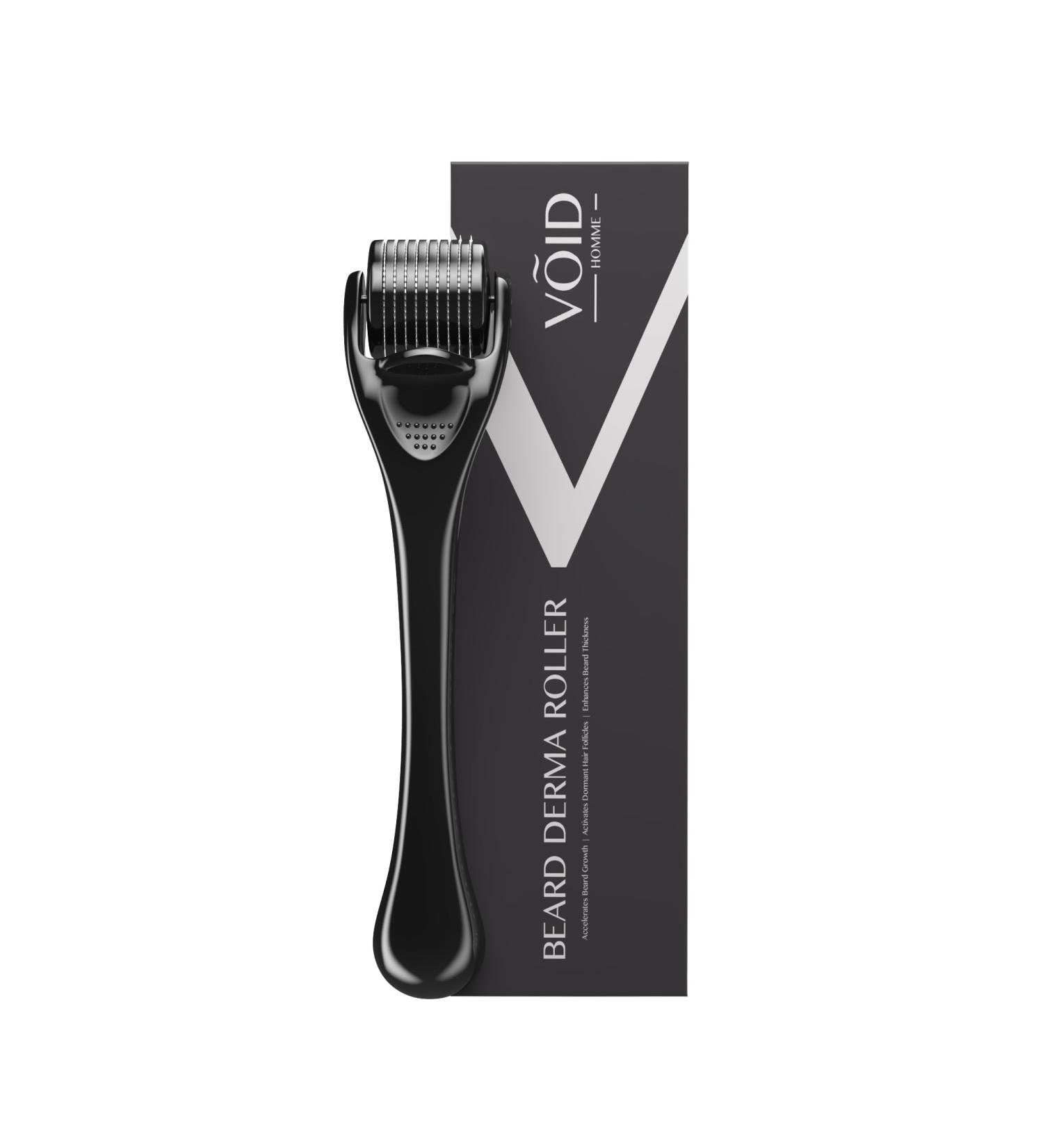 VOID Homme Derma Roller - Professional Microneedling Beard Roller with 540 Titanium Needles - Stimulates Hair Growth & Collagen Production - Targets Wrinkles Fine Lines Stretch Marks Dark Spots - Buy Online on SooperMarket.com