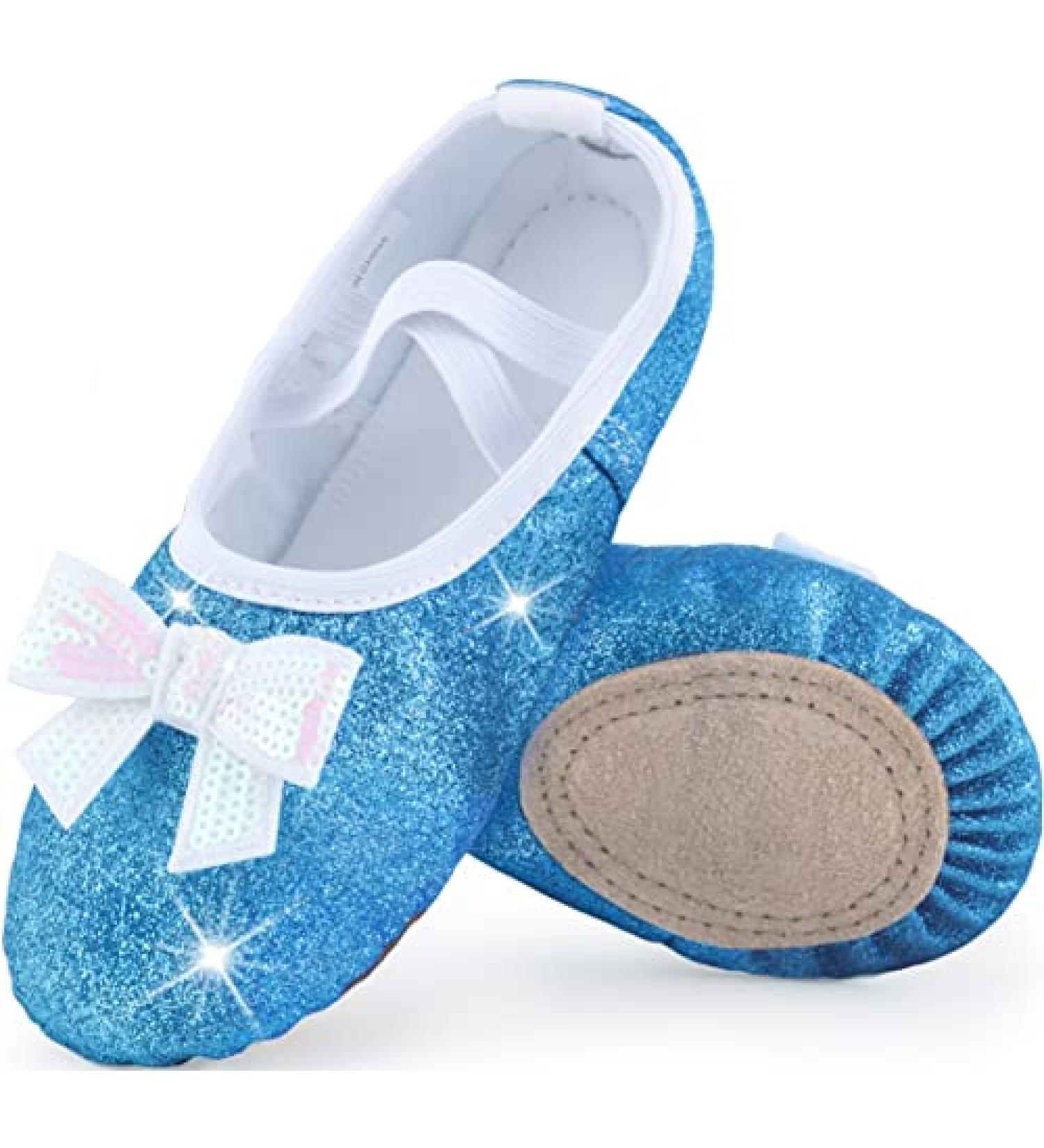 WYHDY Glitter Ballet Dance Shoes for Girls Toddler/Kid - Shiny Blue, Size 10.5 Narrow - Buy Online on SooperMarket.com