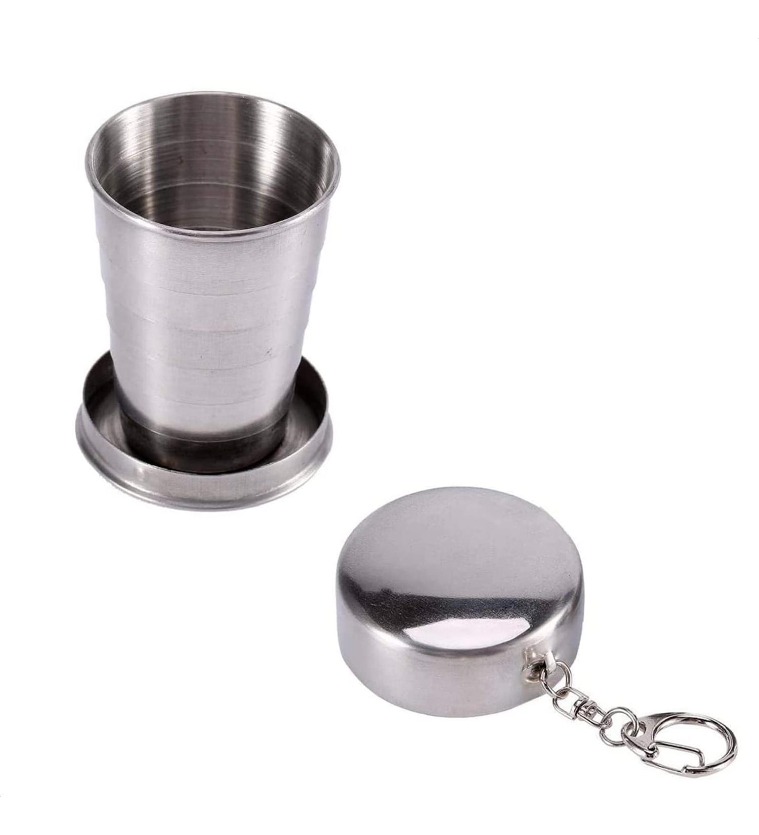 Camping Collapsible Metal Shot Glass Keychain - Portable Telescoping Mug (75ml) - Buy Online on SooperMarket.com