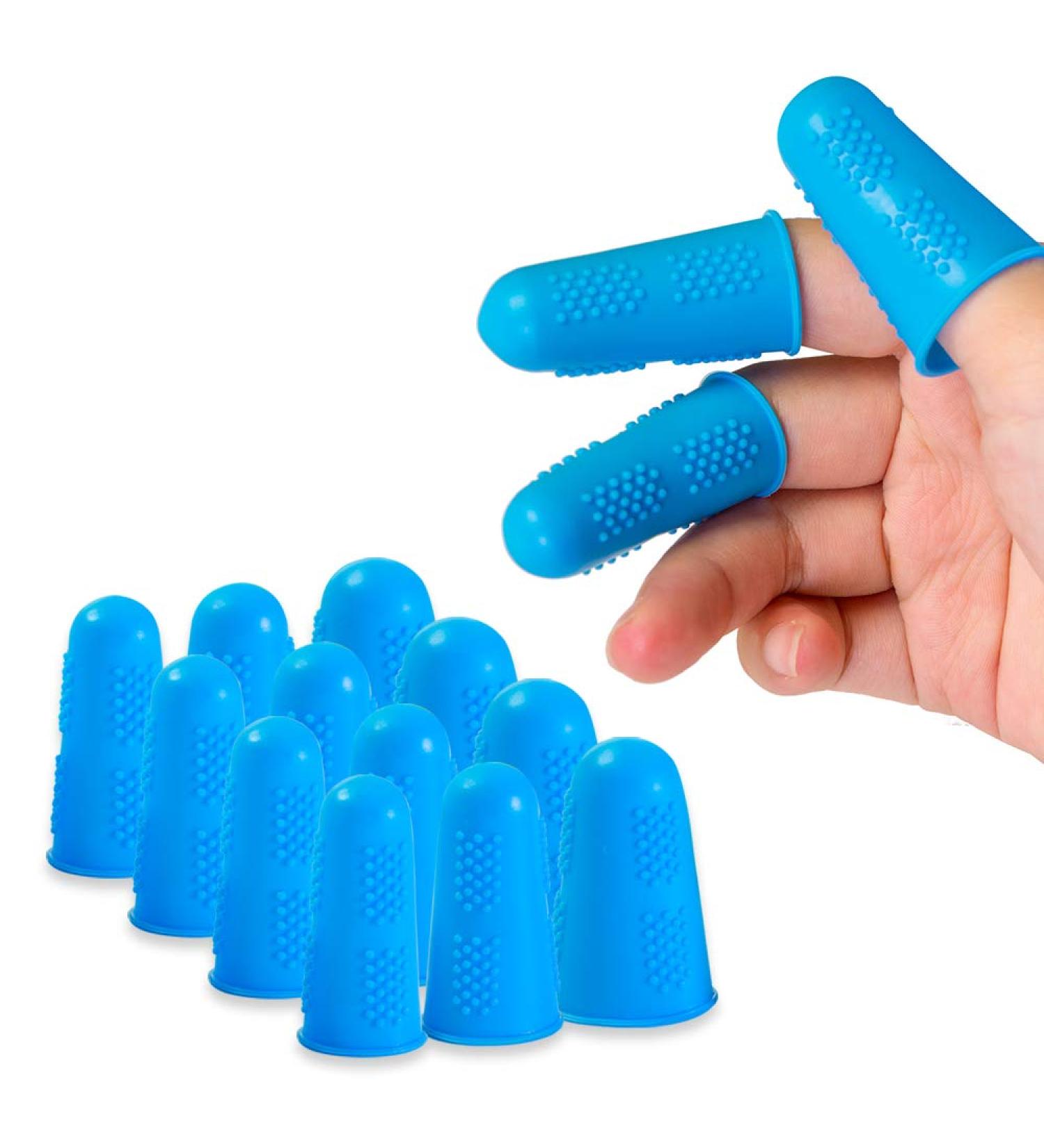 Promifun Blue Silicone Finger Protectors - 15 Pcs for Hot Glue Gun, Sewing, Adhesives, Wax - Finger Guards in 3 Sizes - Buy Online on SooperMarket.com