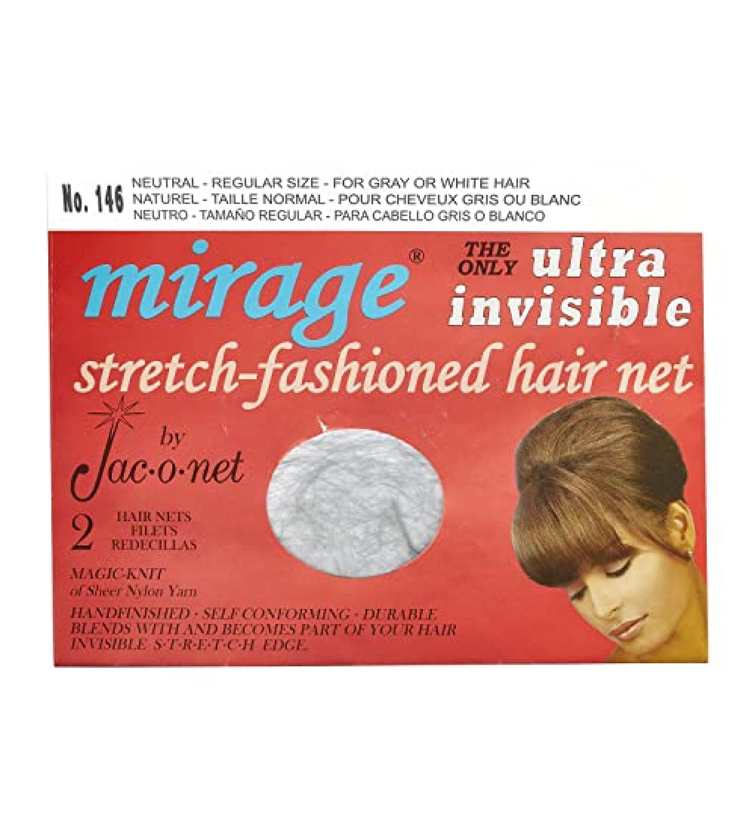 Hair Net Jac-O-Net Mirage Ultra-Invisible Neutral  2 Nets Per Pack  1 Pack