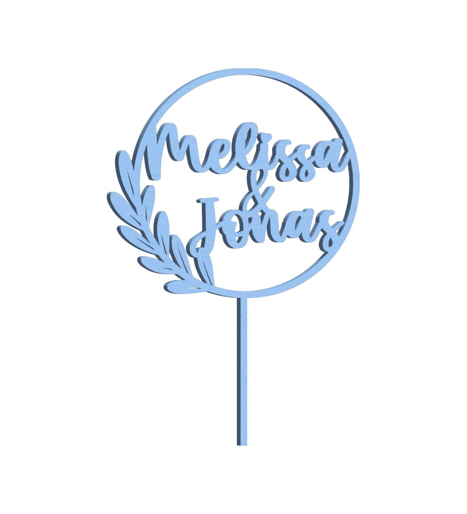 Personalized Cake Topper - Custom Natural Birch Multiplex Decoration for Celebrations - Buy Online on SooperMarket.com