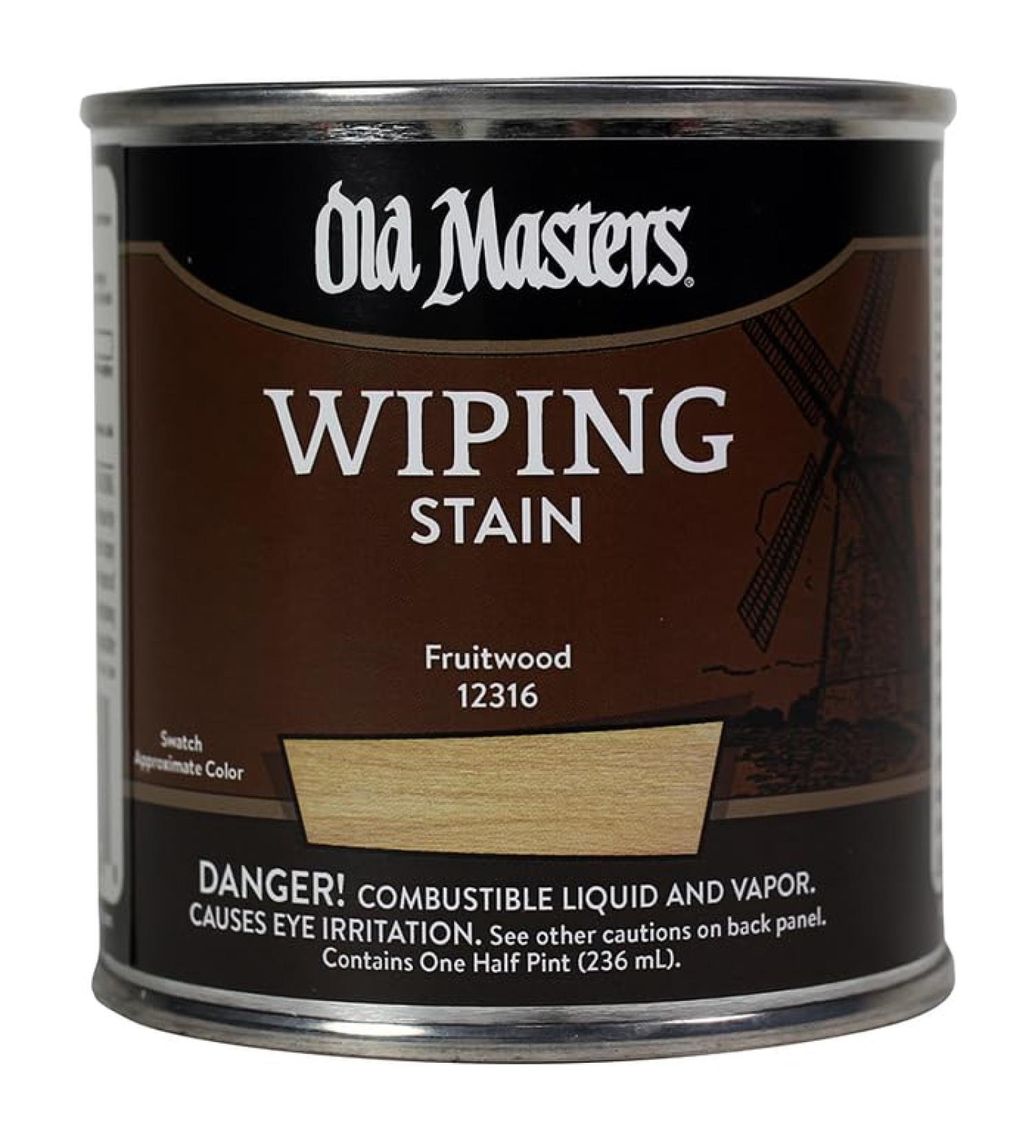 Old Masters Semi-Transparent Fruitwood Oil-Based Wiping Stain 0.5 pt.