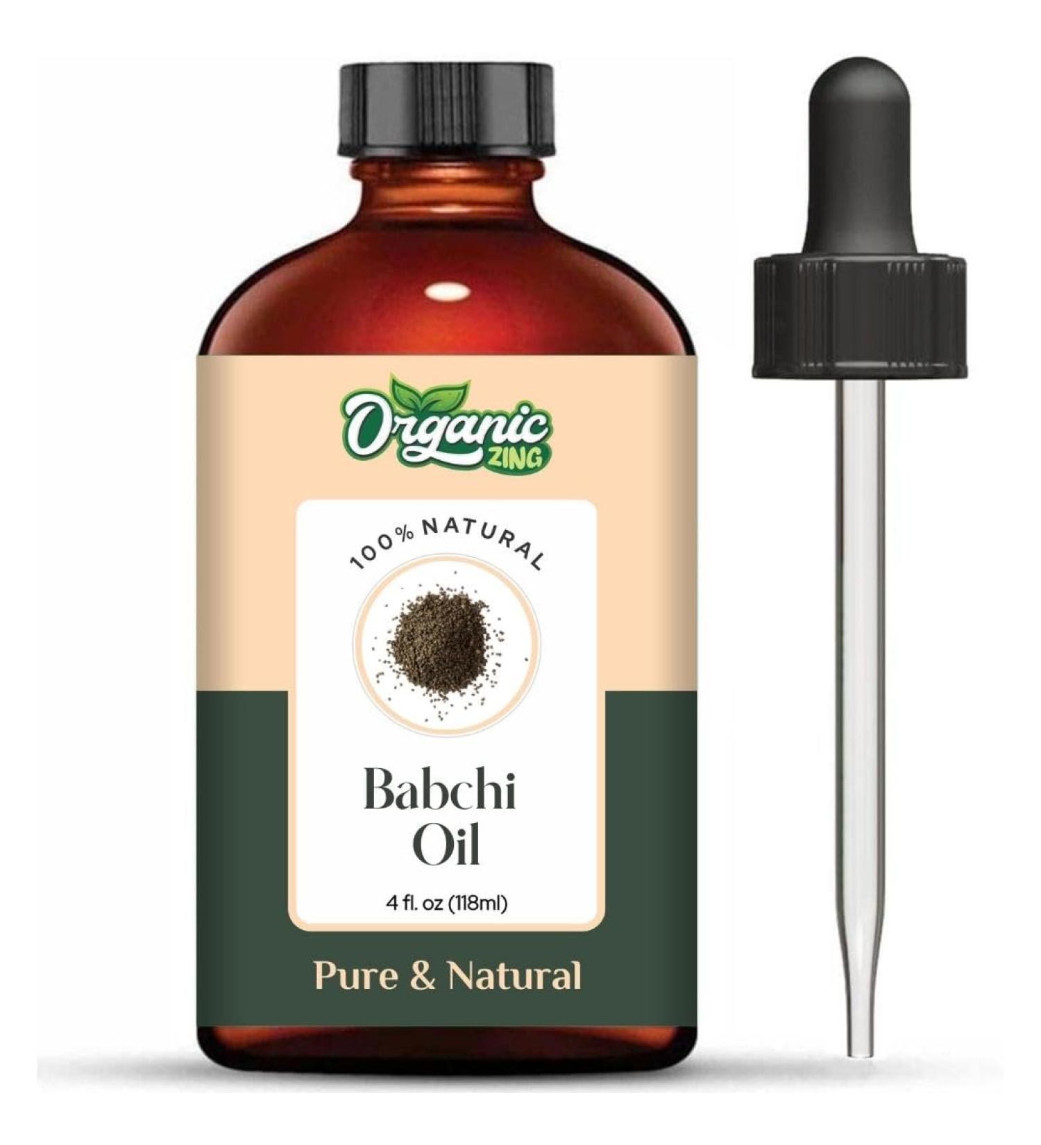 Organic Zing Babchi (Psoralea Corylifolia) Oil | Pure & Natural Carrier Oil for Skincare Massage Aroma & Diffusers - 118ml/3.99fl oz - Buy Online on SooperMarket.com