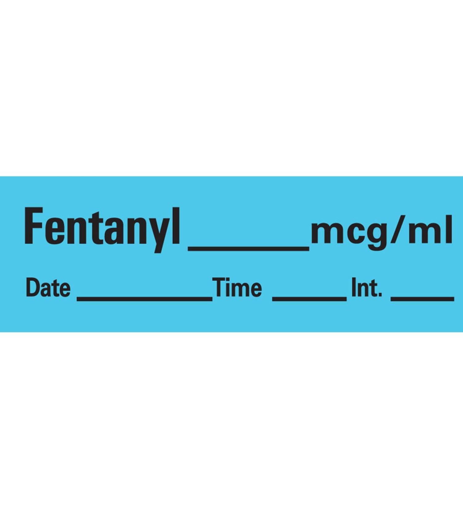 PDC an-7 Anesthesia Removable Tape with Date Time & Initial Fentanyl Mg/Ml 1/2 Width 500 Length 333 Imprints Blue