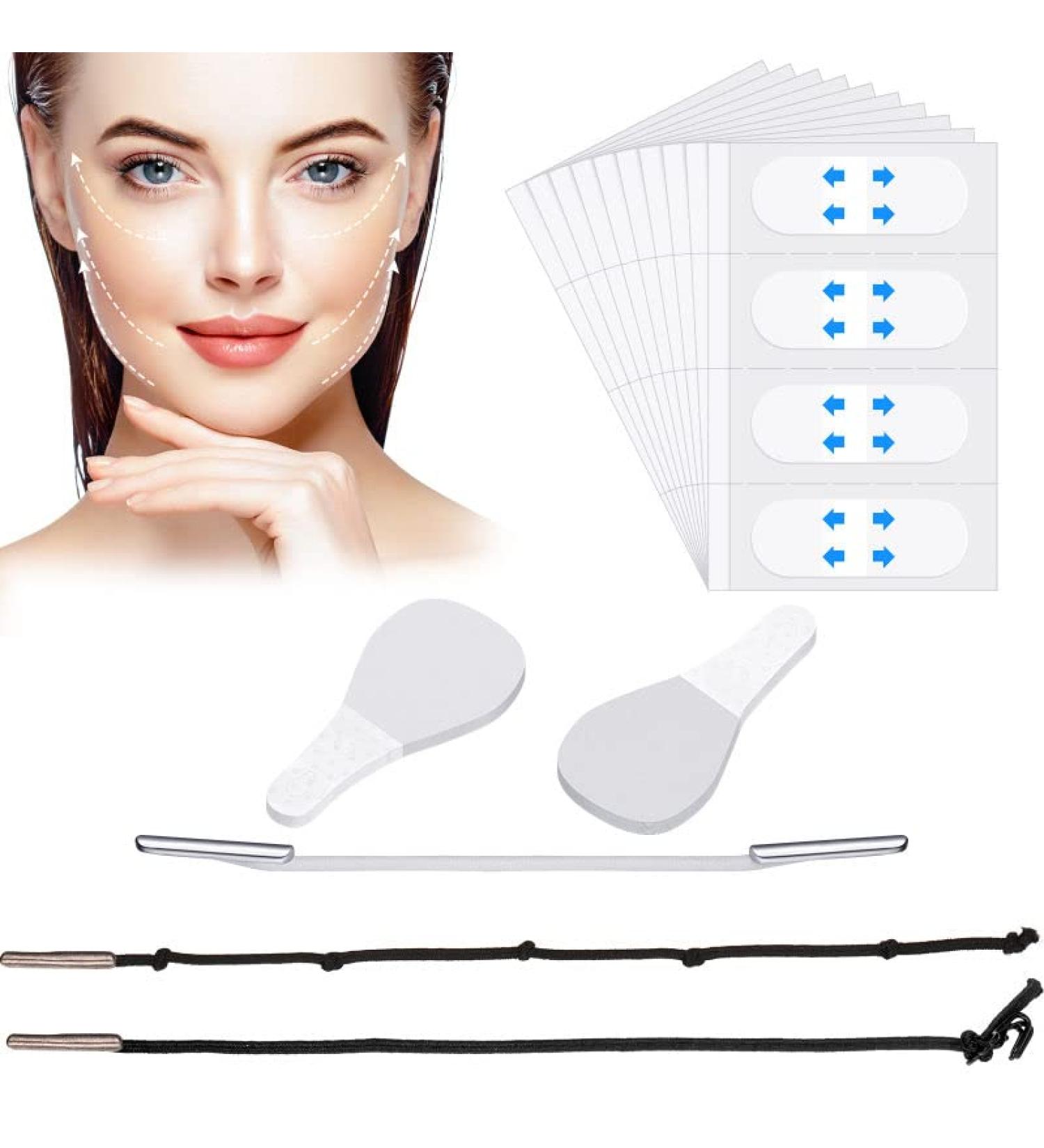 283 Piece Face Lift Tape and Stickers Set for Women - Includes 240 Lifting Stickers, 40 Neck and Eye Lift Tapes, Invisible Adhesive Patches, Quick Lifting Bands, and 3 Lifting Ropes - Face Beauty Essential - Buy Online on SooperMarket.com