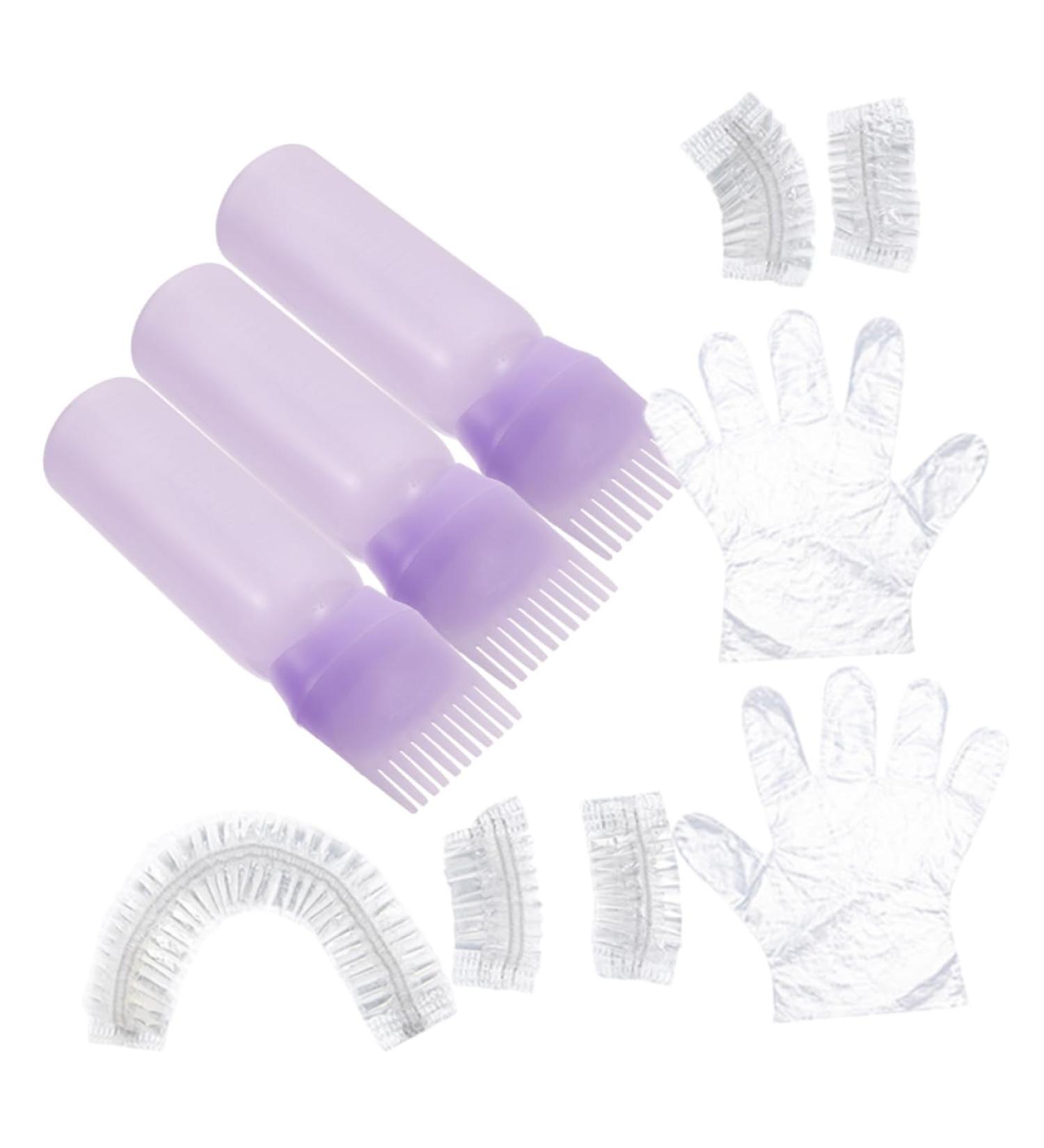 Mikinona 1 Set Hair Dye Bottle with Comb Hair Applicator Tool Hair Dye Tools Salon Hair Empty Lip Gloss Tubes Hair Coloring Kit Hair Coloring Tools Kit DIY Hair Dye Kit Plastic Purple 6.9x4.8cm Purple - Buy Online on SooperMarket.com