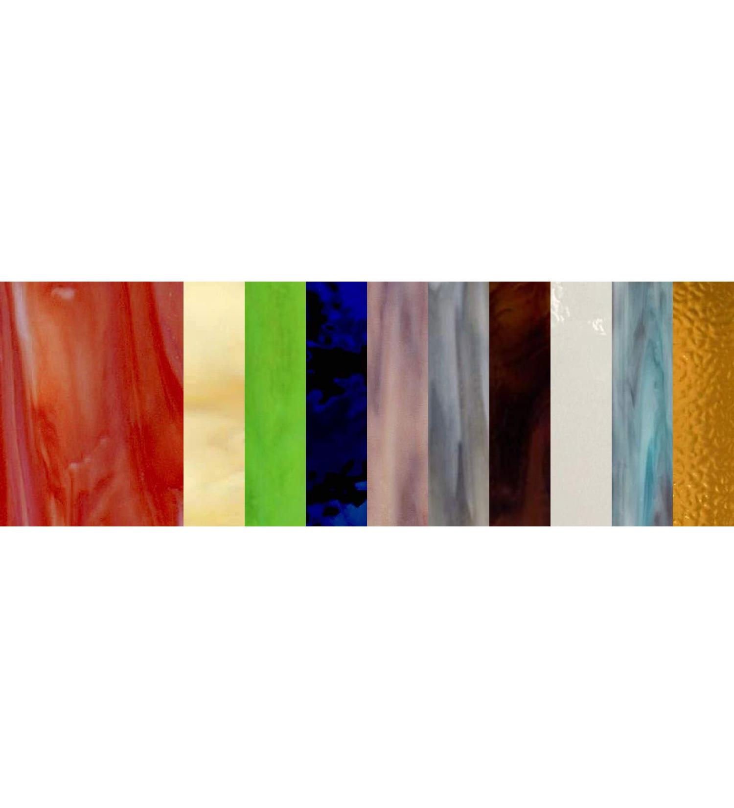 10 Sheets Spectrum & Wissmach Sheets for Stained Glass and Mosaic Works by Sun and Moon Stained Glass