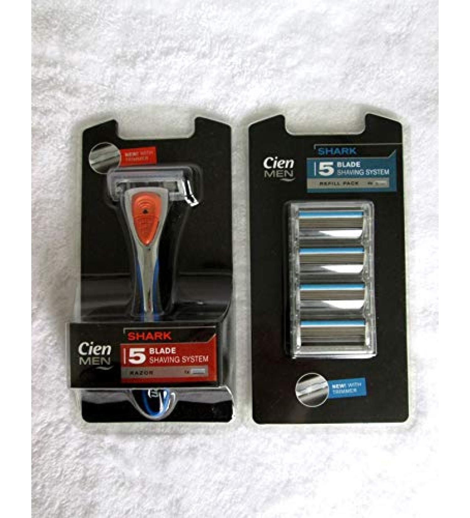 Cien 5 Blade Razor Handle and 5 Replacement cartridges