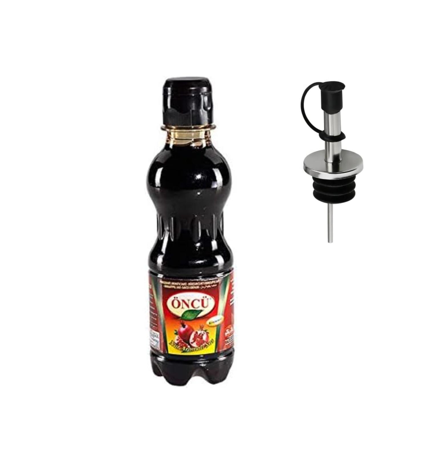 Oncu Pomegranate Molasses 330g - with Homlix Stainless Steel Sauce Bottle Stopper - Buy Online on SooperMarket.com