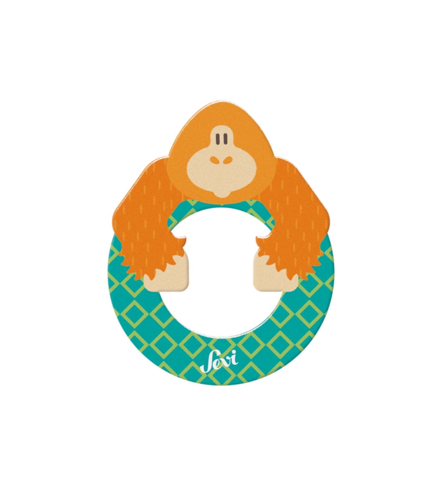 Sevi 83015 Tier Wood Letters - Orang-Utan Door Letters | ABC Learning Toys for Kids | Educational Wooden Toys for Ages 3+ | Green Pink Yellow - Buy Online on SooperMarket.com