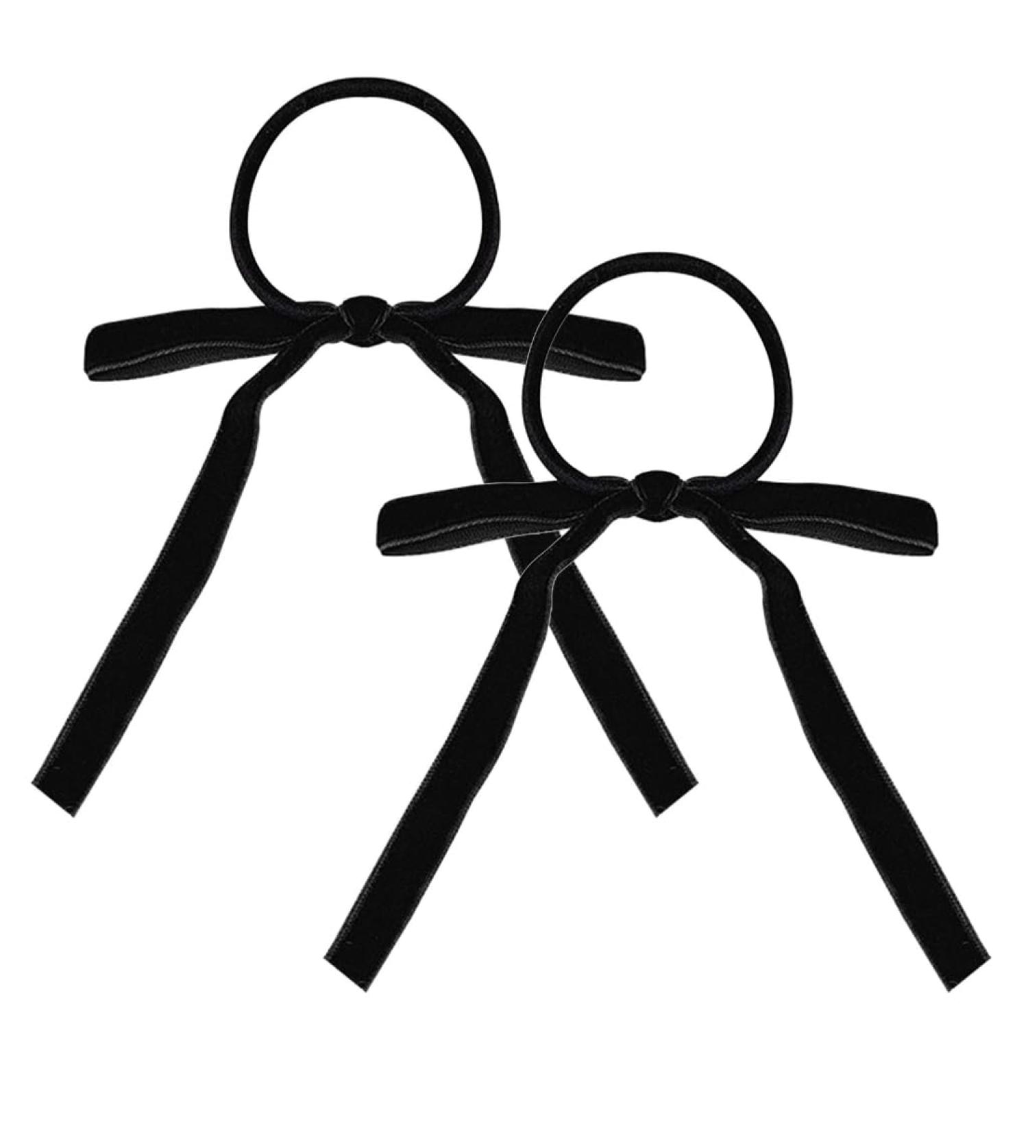 Limtula 2pieces Colorful Ribbon Bowknot Hair Scrunchies Elastic Hair Ropes Ponytail Holder Festival Woman Hair Supplies Black - Buy Online on SooperMarket.com