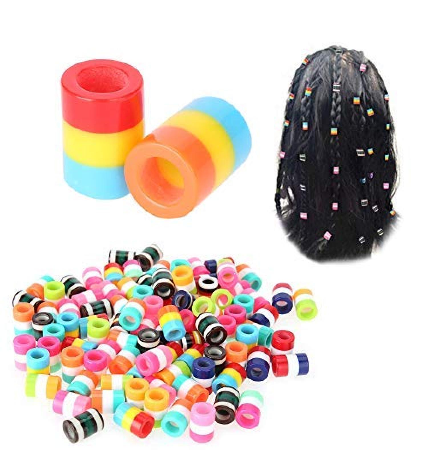 Hair Braid Beads Hair Accessories Colorful Braiding Beads Resin Beads for Decorating Hair African Style Hair Beads100pcs / set - Buy Online on SooperMarket.com