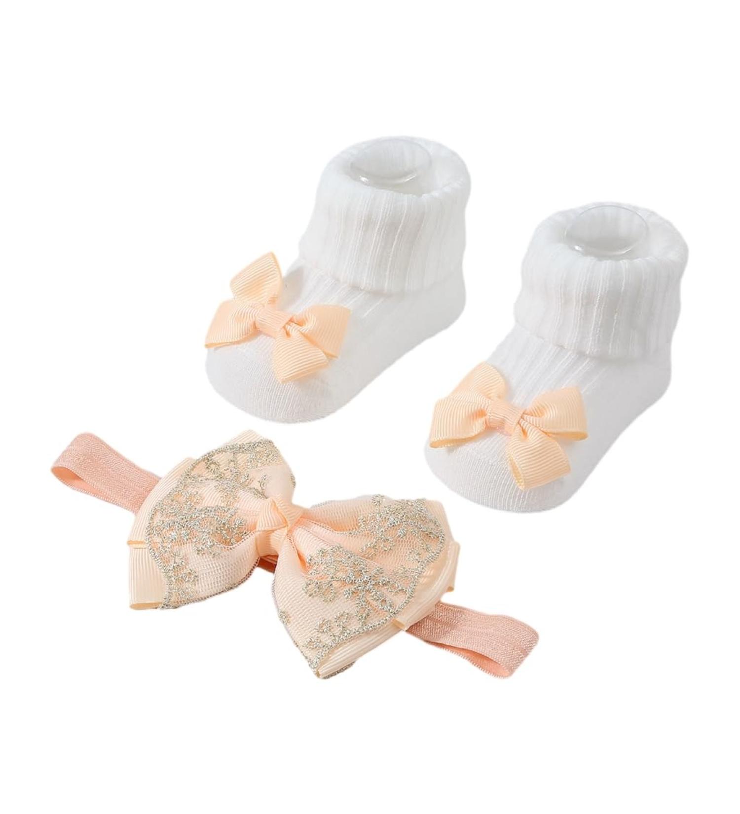JSGHGDF Headbands Socks Set Elastic Hair Bands with Headwear Stylish Baby Knitted Socks for Newborns & Toddlers Yellow - Buy Online on SooperMarket.com